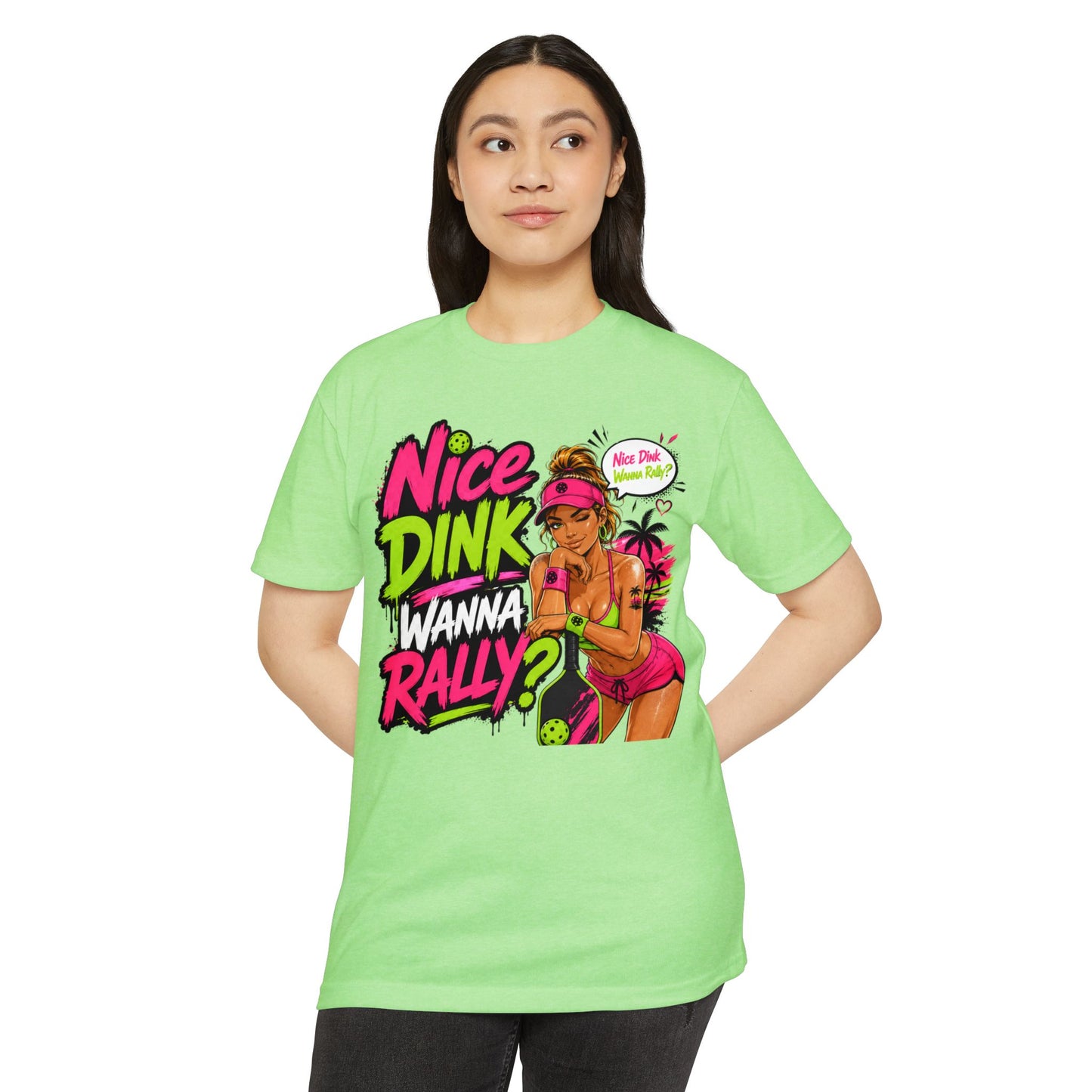 Beach Volleyball Tee — "Nice Dink Wanna Rally?" Graphic T‑Shirt (Salty Attitude)
