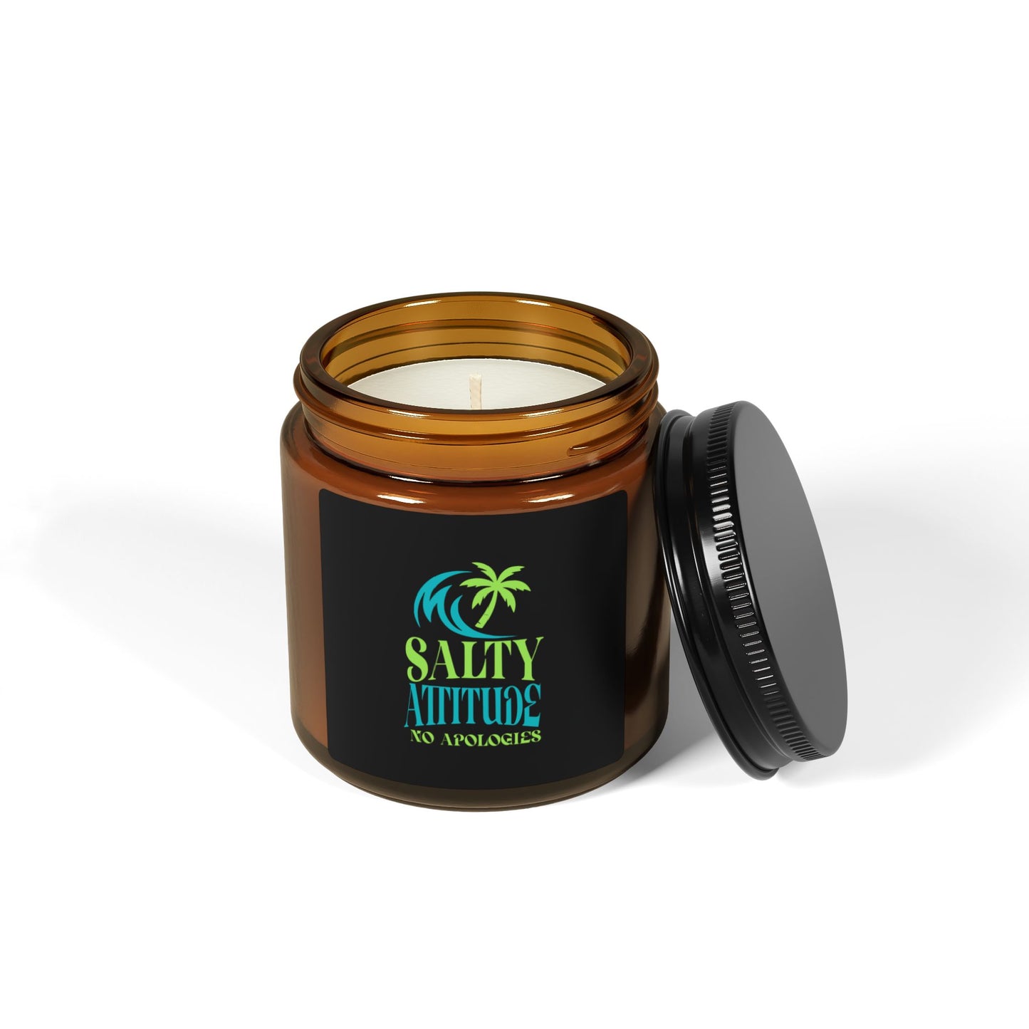 Soy Candle - "Salty Attitude" Amber Jar (Beach Scented, Multi-Size)