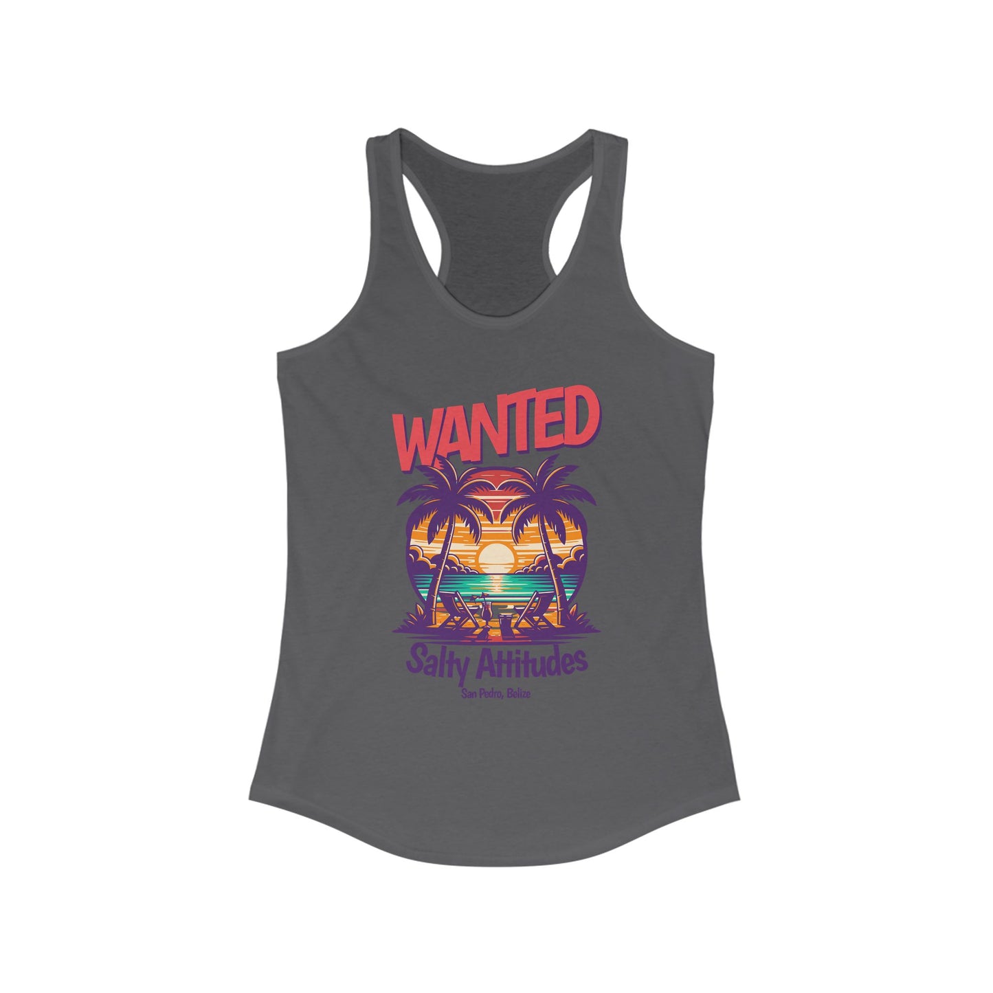 Women's Tropical Tank Top, Wanted Salty Attitudes Summer Shirt, Beachwear,