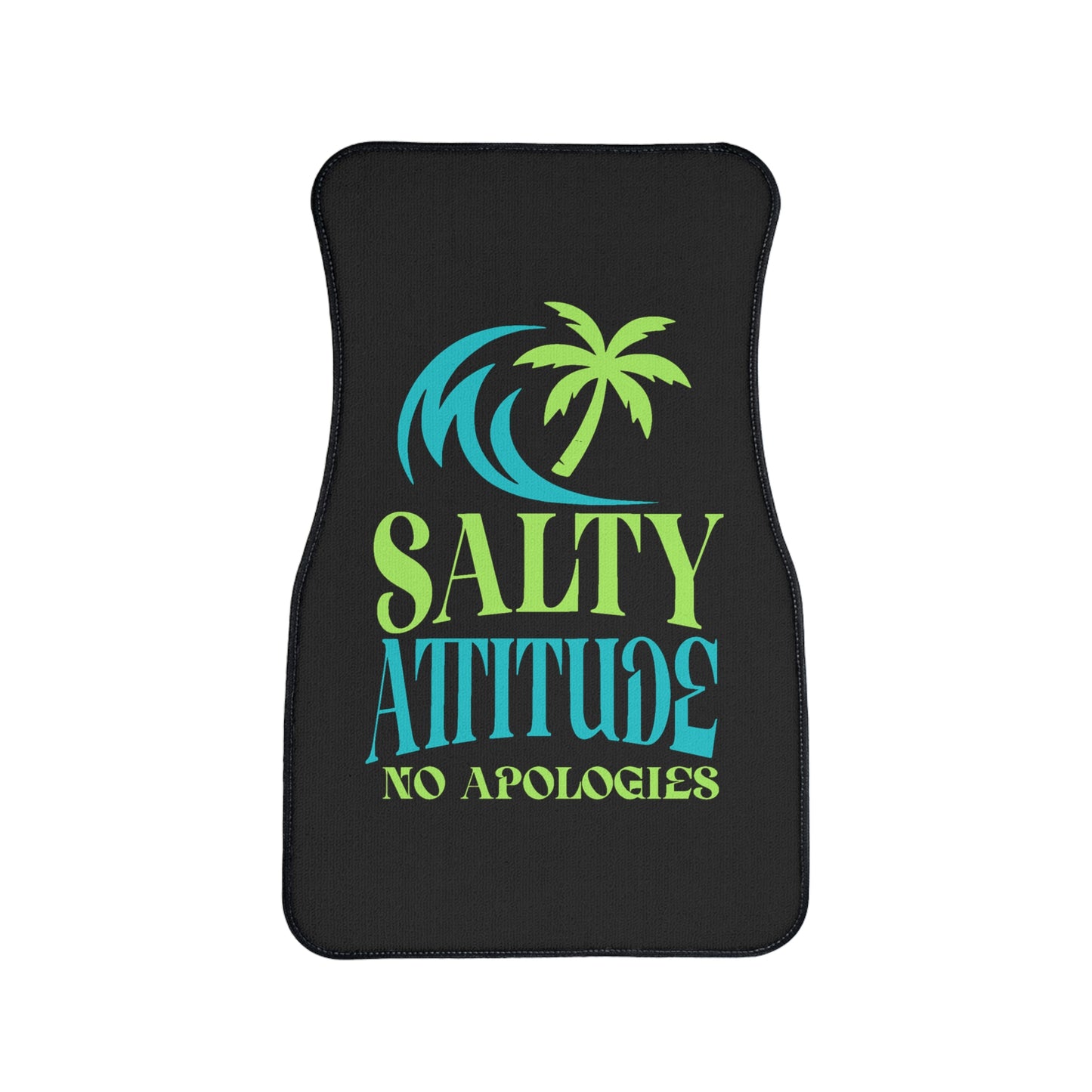 Salty Attitude Car Floor Mat, Fun Auto Accessories, Beach Vibes, Custom Car Mats
