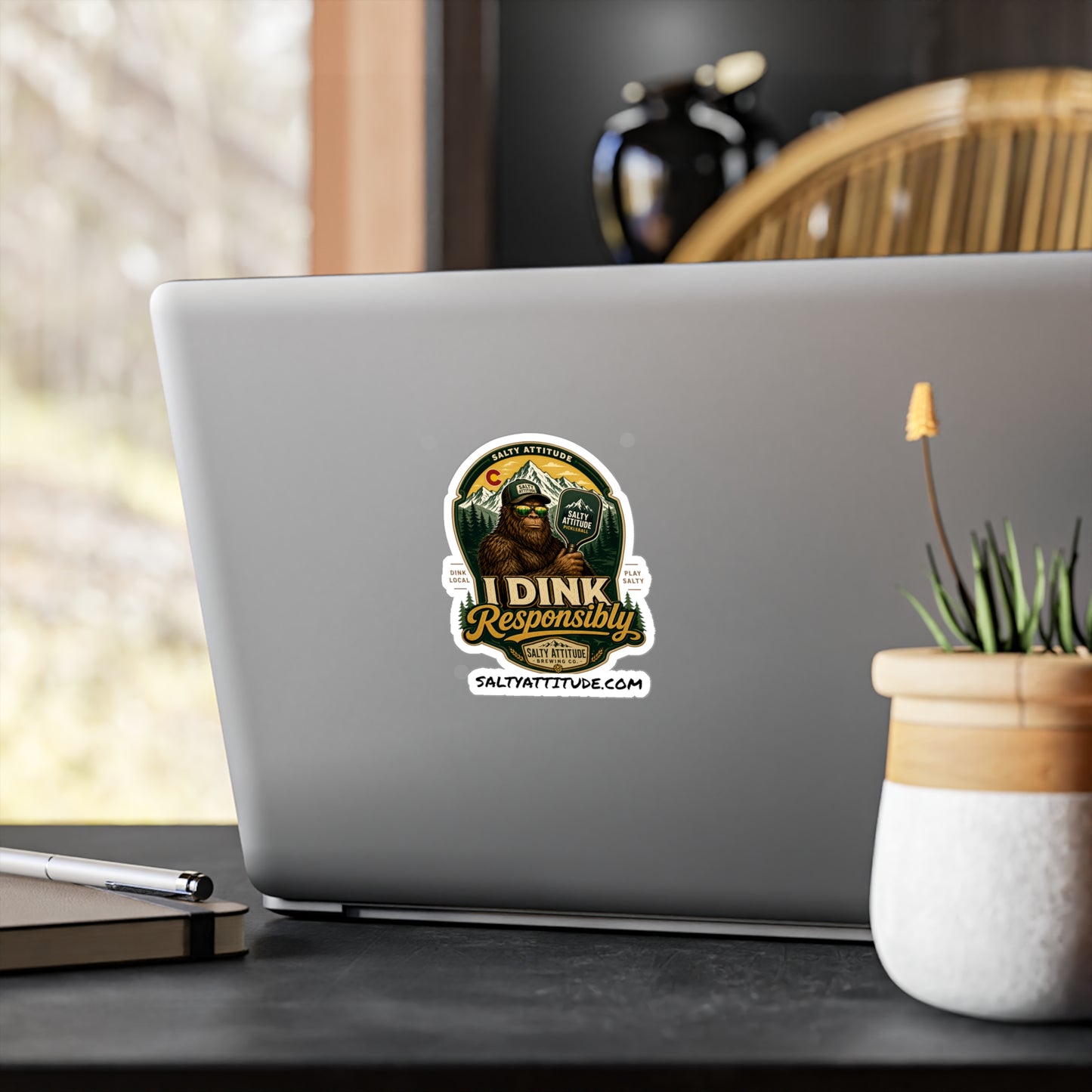 Kiss-Cut Sticker — “I Dink Responsibly” Bigfoot Beer Logo Vinyl Decal