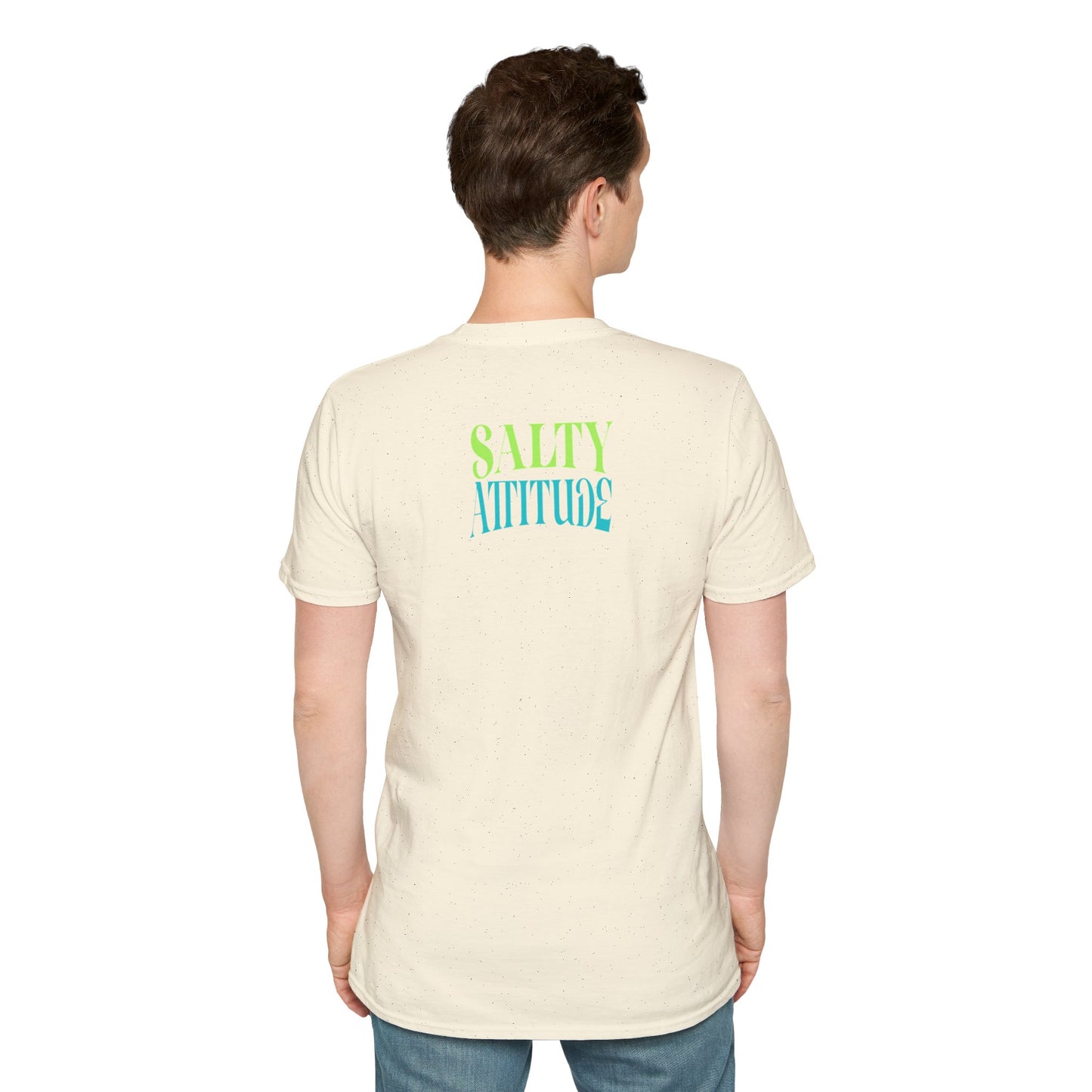 Salty Attitude Beach T-Shirt — Coastal Vacation Shirt with Boat & Palm Icons