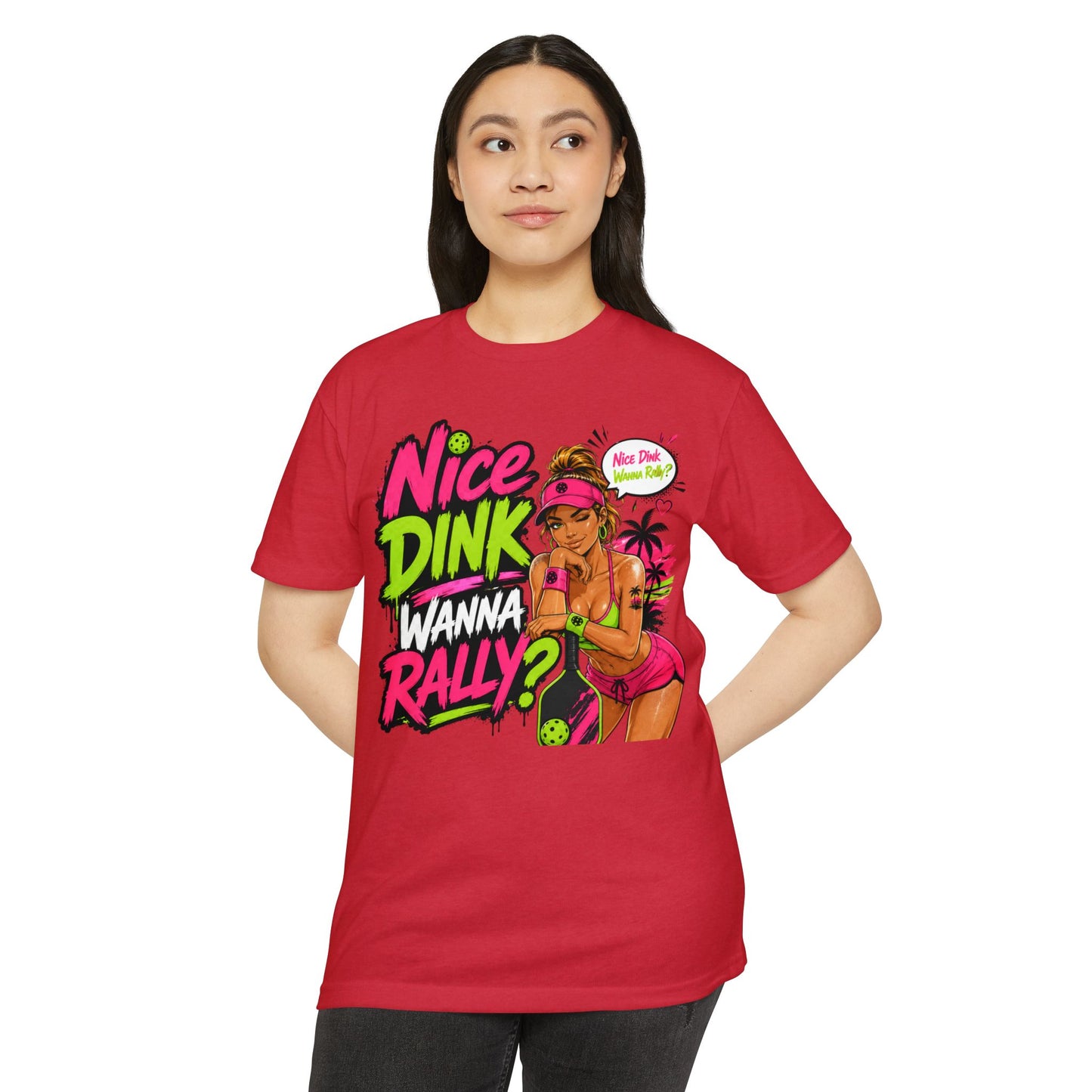 Beach Volleyball Tee — "Nice Dink Wanna Rally?" Graphic T‑Shirt (Salty Attitude)