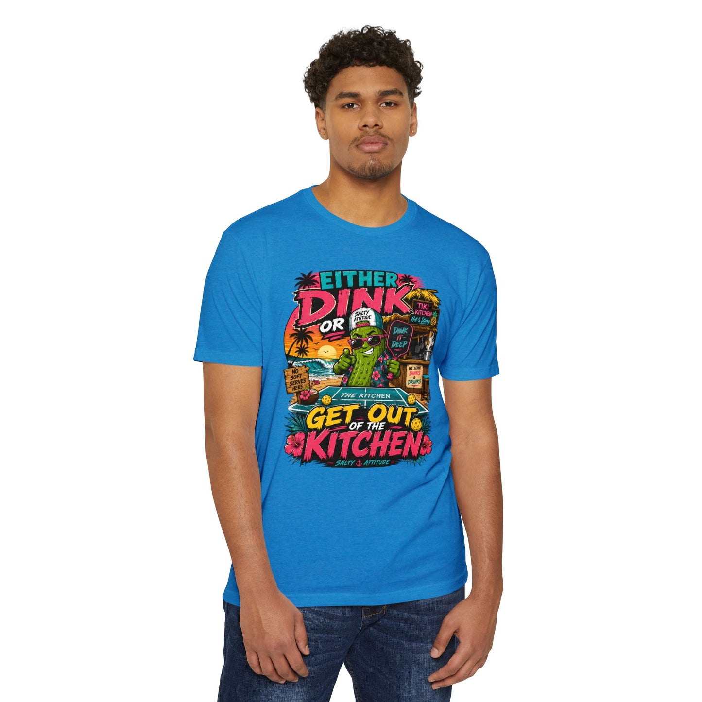 Either Dink or Get Out of the Kitchen T-Shirt – Funny Beach Bar Salty Crew Tee