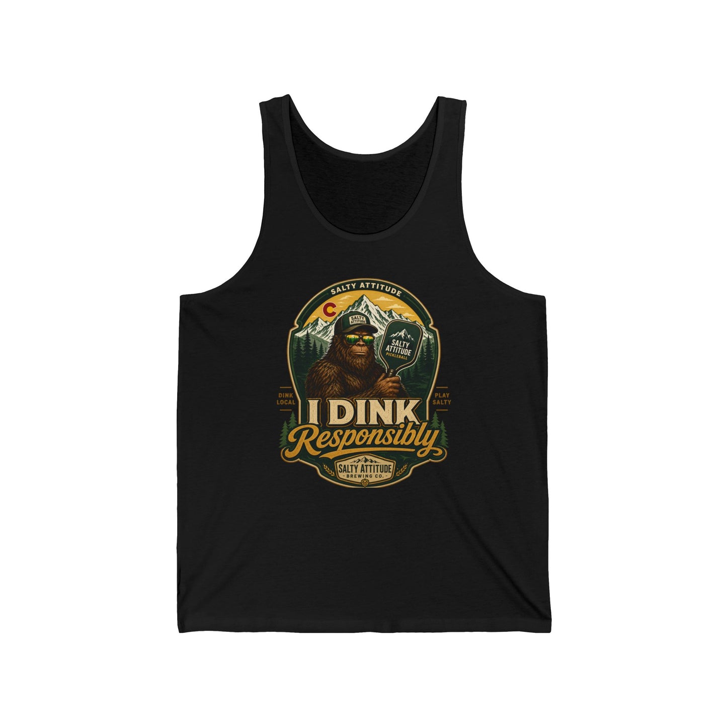 I Dink Responsibly Tank Top — Funny Pickleball Graphic Tank (Salty Athlete)
