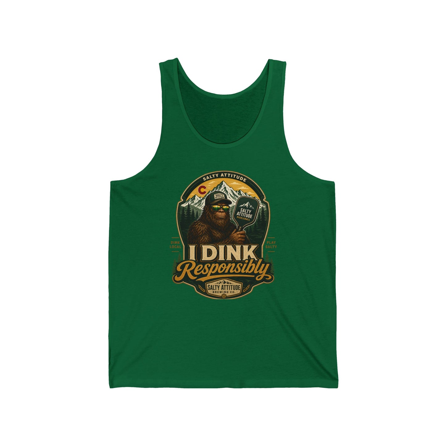 I Dink Responsibly Tank Top — Funny Pickleball Graphic Tank (Salty Athlete)