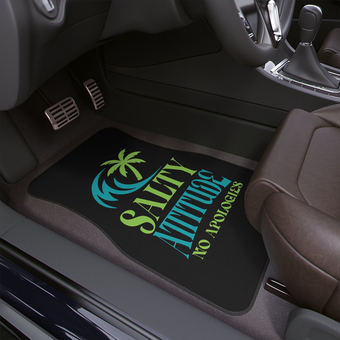 Salty Attitude Car Floor Mat, Fun Auto Accessories, Beach Vibes, Custom Car Mats