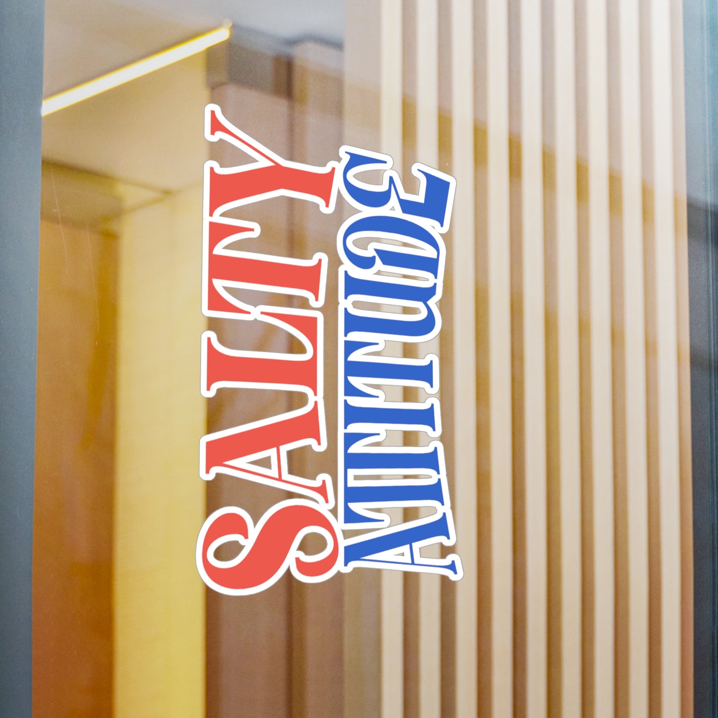 Salty Attitude Vinyl Sticker — Red & Blue Kiss-Cut Decal