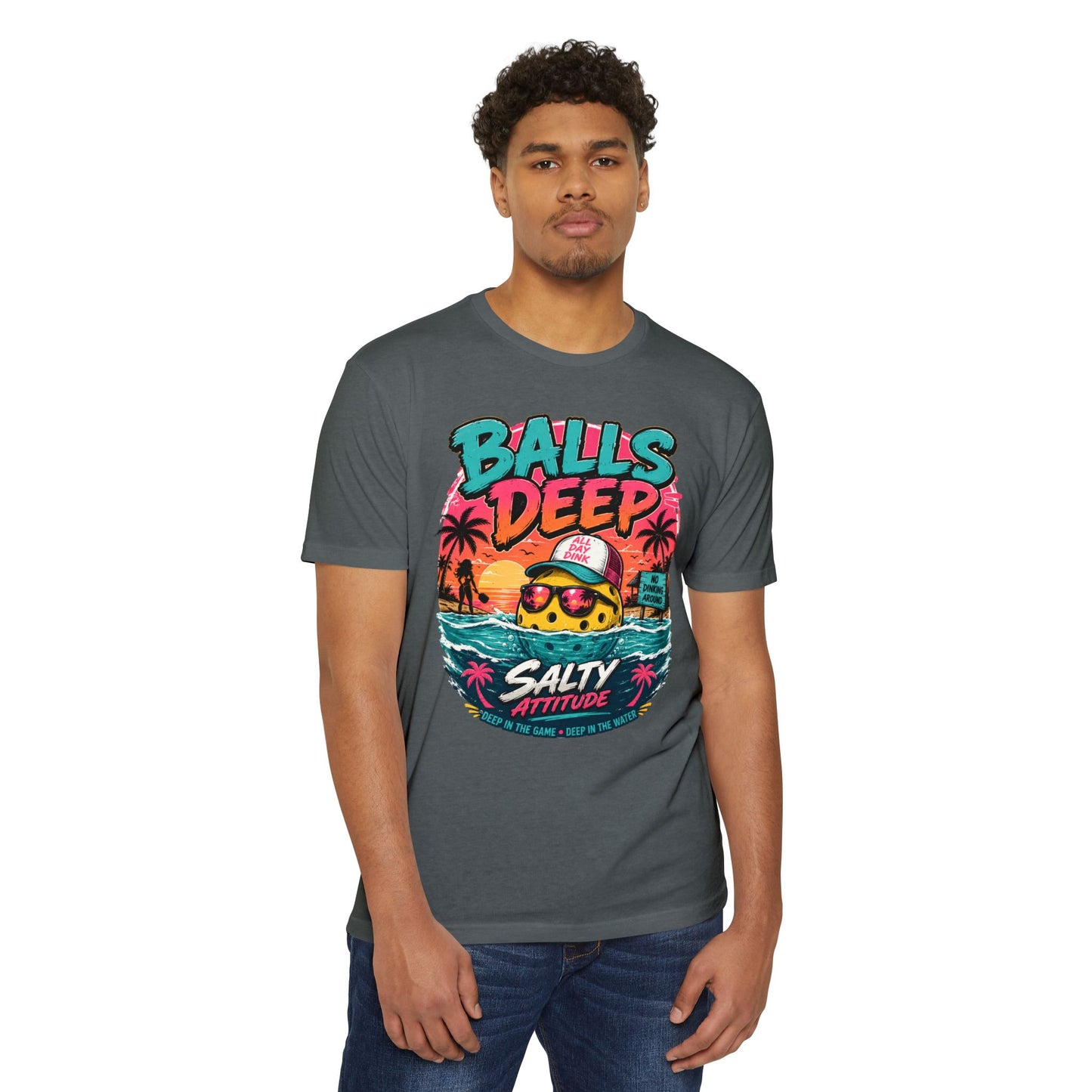 Beach  T-Shirt — "Balls Deep" Salty Attitude Summer Tee