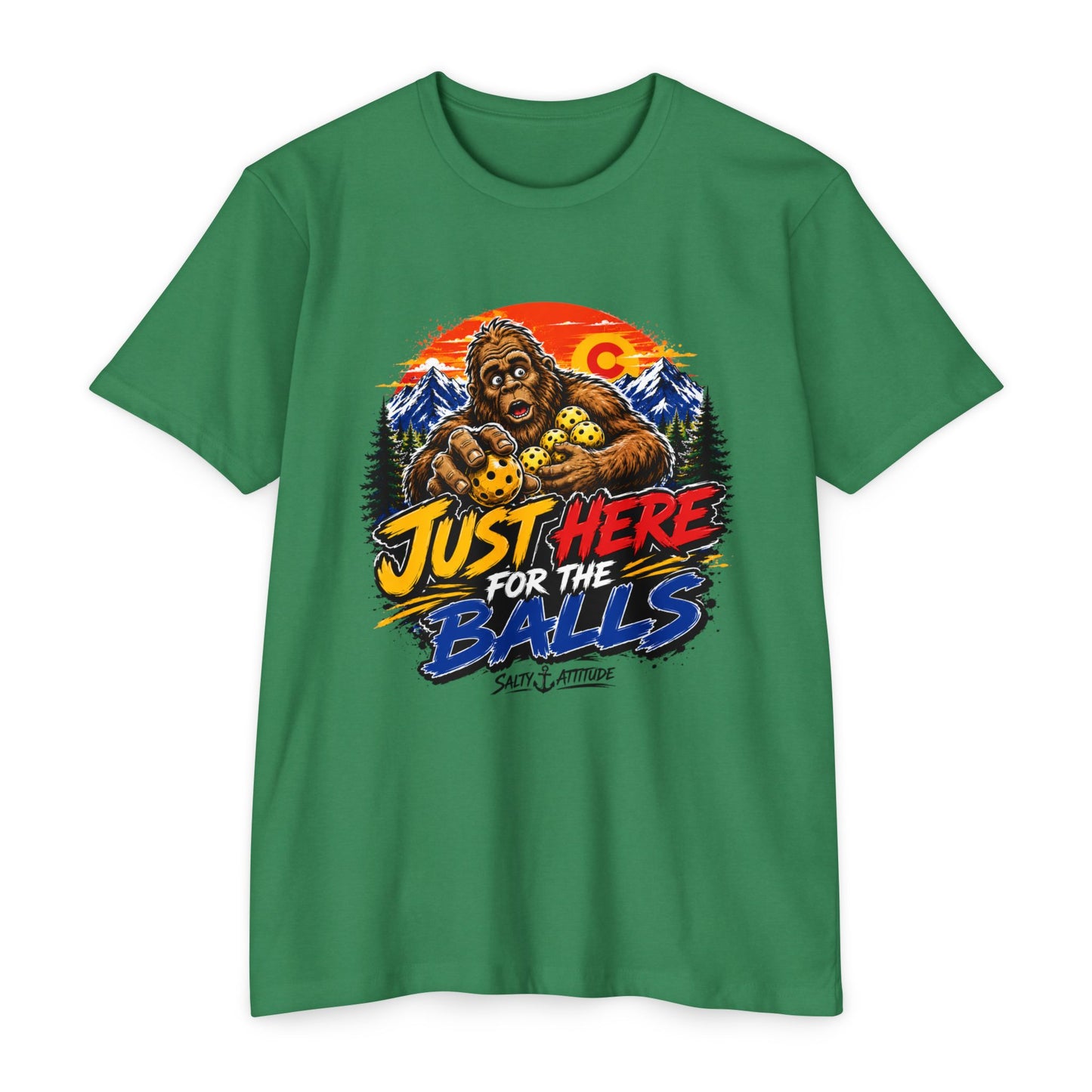 Just Here for the Balls T-Shirt — Funny Salty Attitude Sports Pickleball Tee