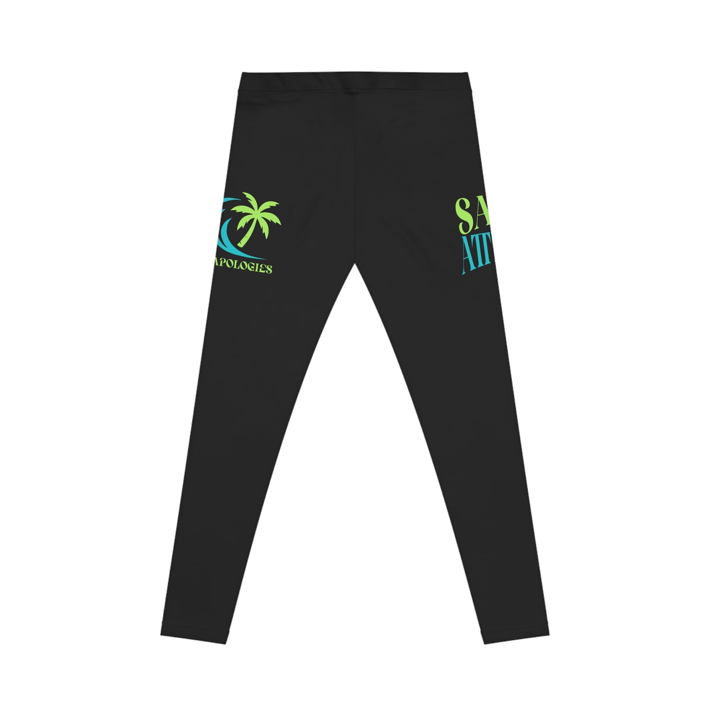 Salty Attitude Leggings | Palm Tree Beach Graphic Leggings