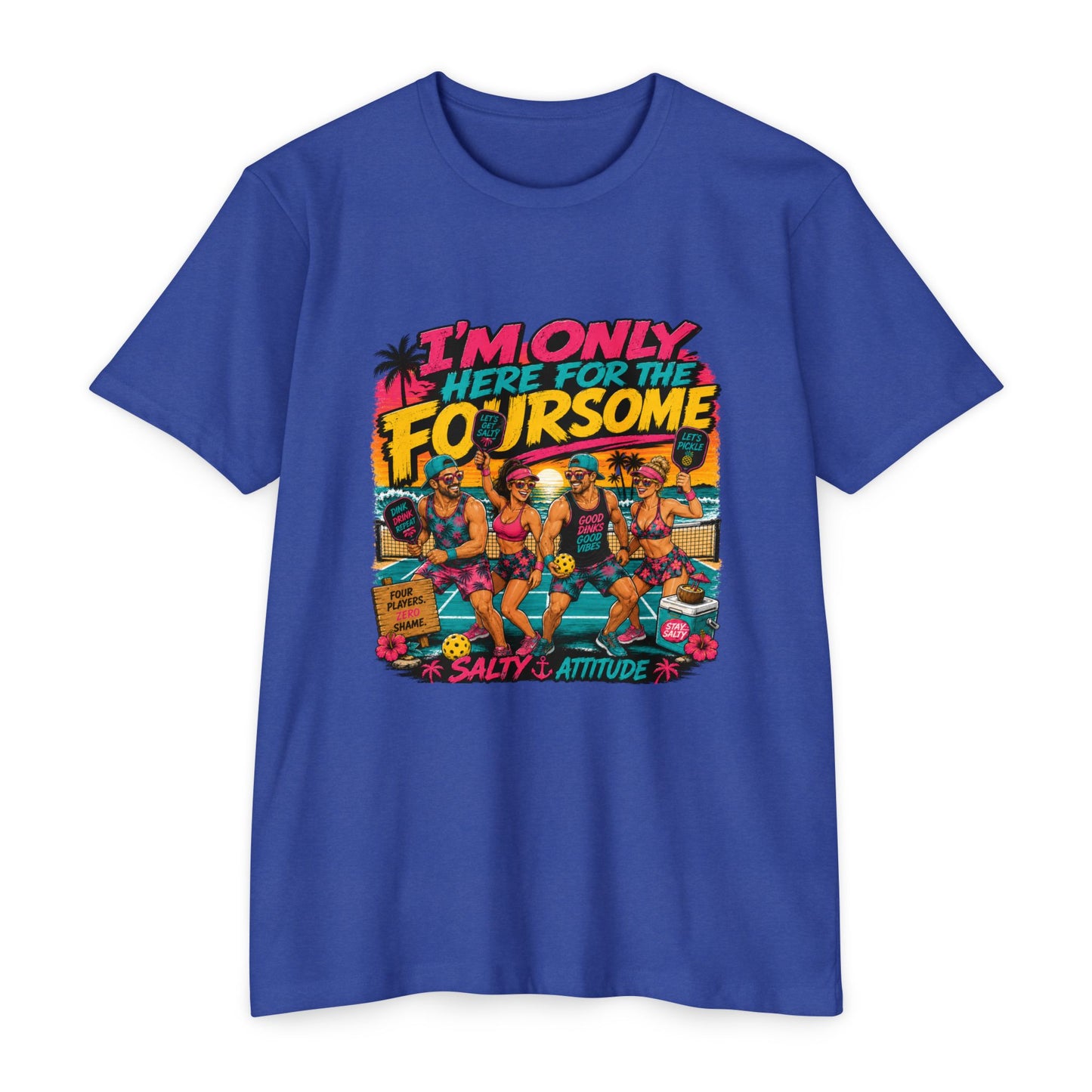 I'm Only Here for the Foursome Beach T-Shirt — Salty Attitude Retro Vacation Tee