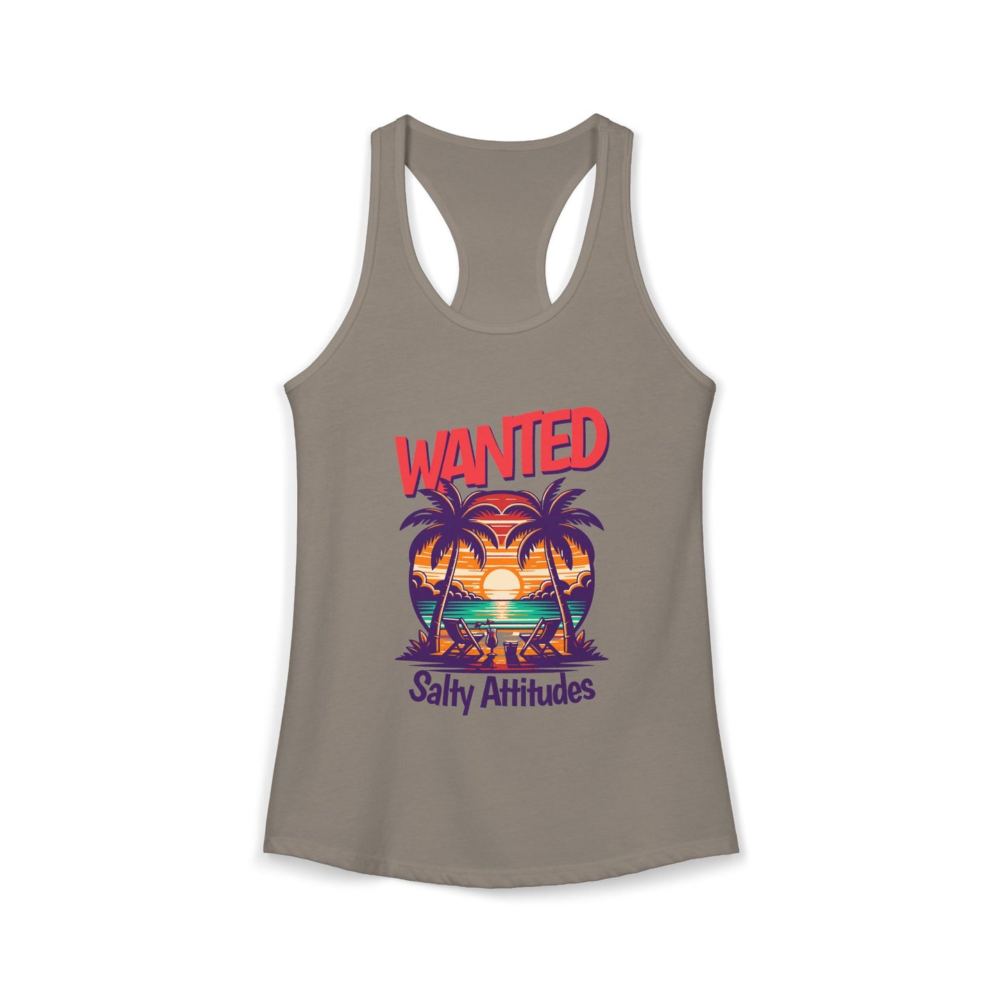 Wanted Salty Attitudes Summer Shirt, Beachwear, Women's Tropical Tank Top