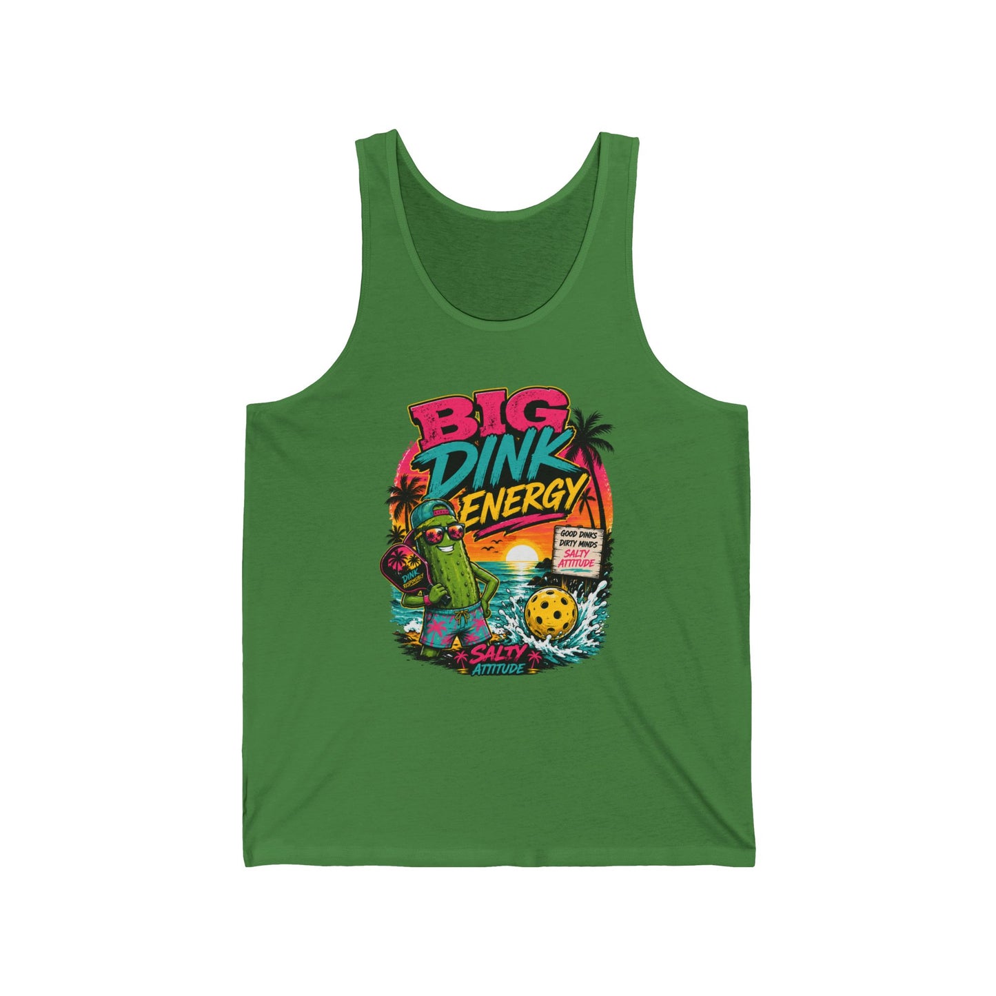 Big Dink Energy Tank Top — Retro Beach Pickleball Graphic “Big Dink Energy”
