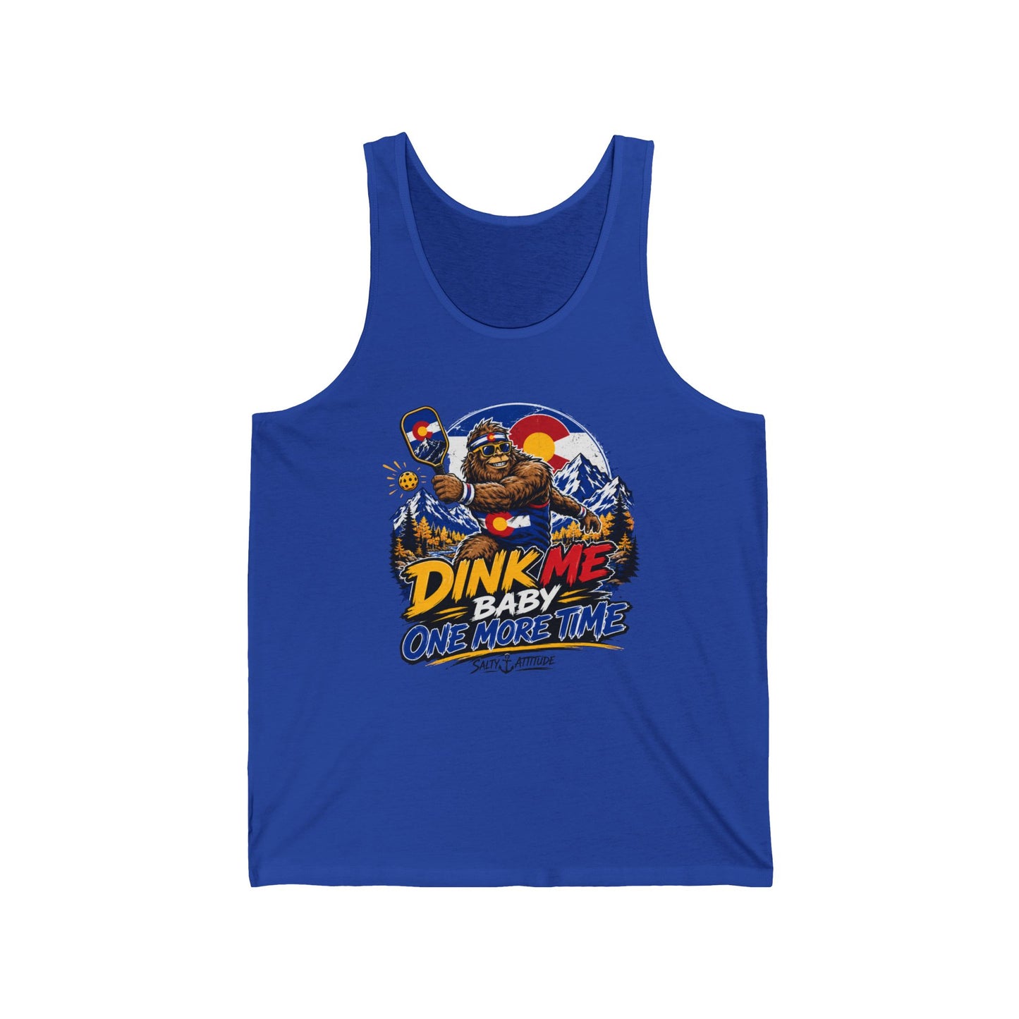 Dink Me Baby Tank Top — Retro Beach Surf Graphic with 'Dink Me Baby One More Time'