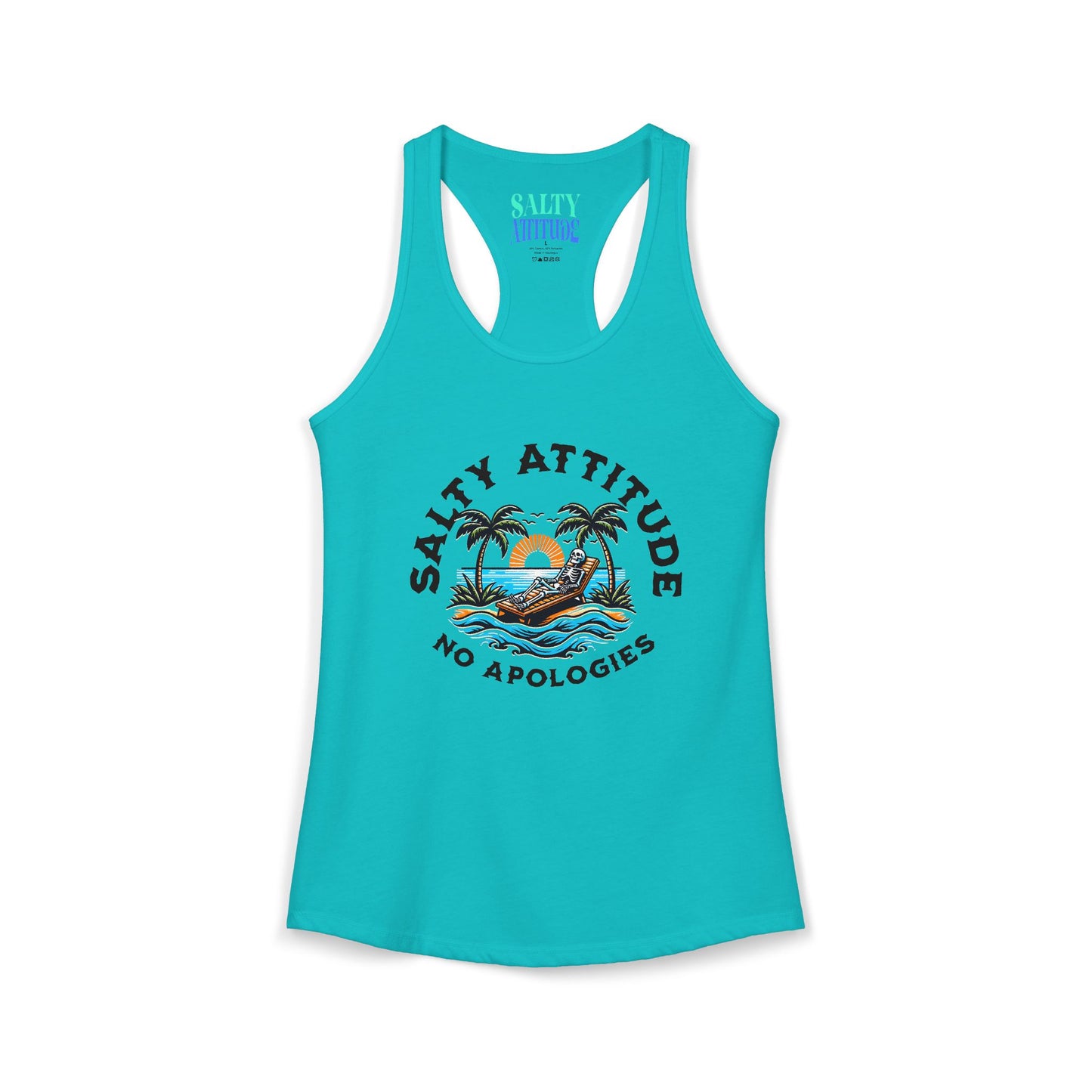 Skeleton Salty Attitude -  Women's Ideal Racerback Tank