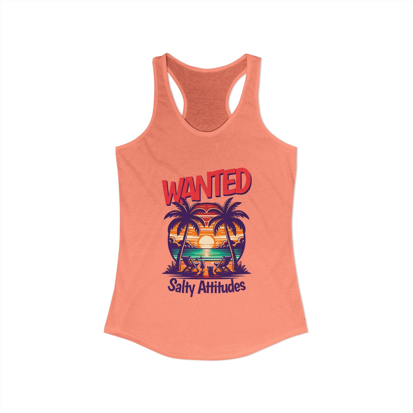Wanted Salty Attitudes Summer Shirt, Beachwear, Women's Tropical Tank Top
