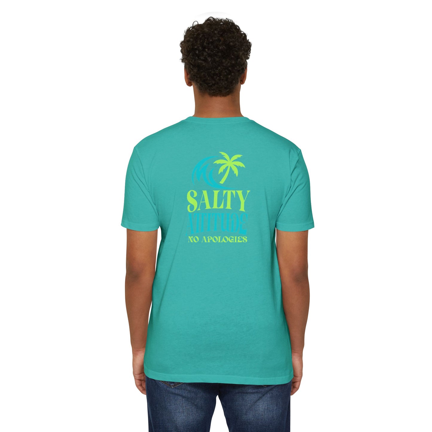 Salty Attitude Beach T-Shirt — Tropical Palm Cocktail Graphic Tee