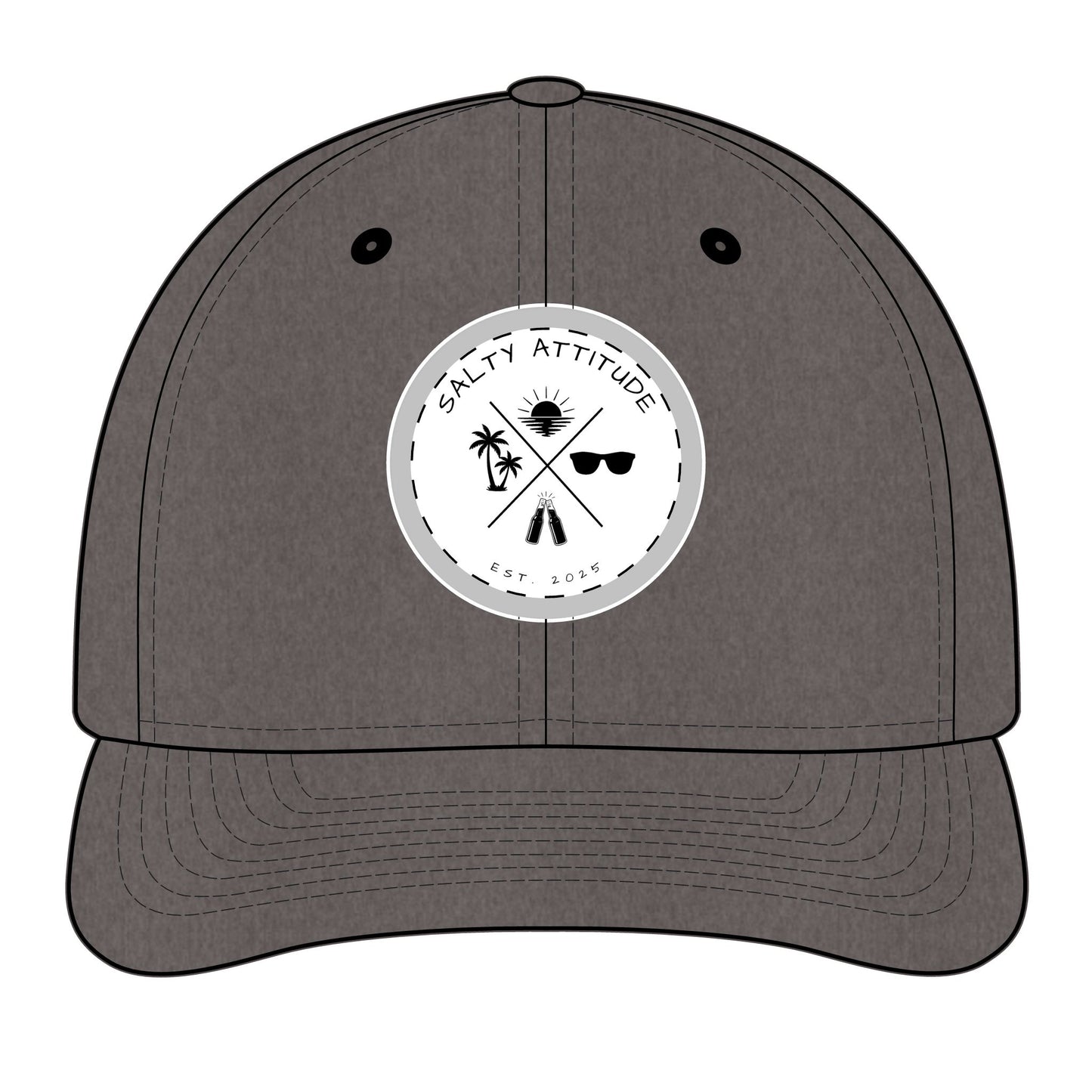 Trucker Hat - "Salty Attitude" Embroidered Patch Snapback