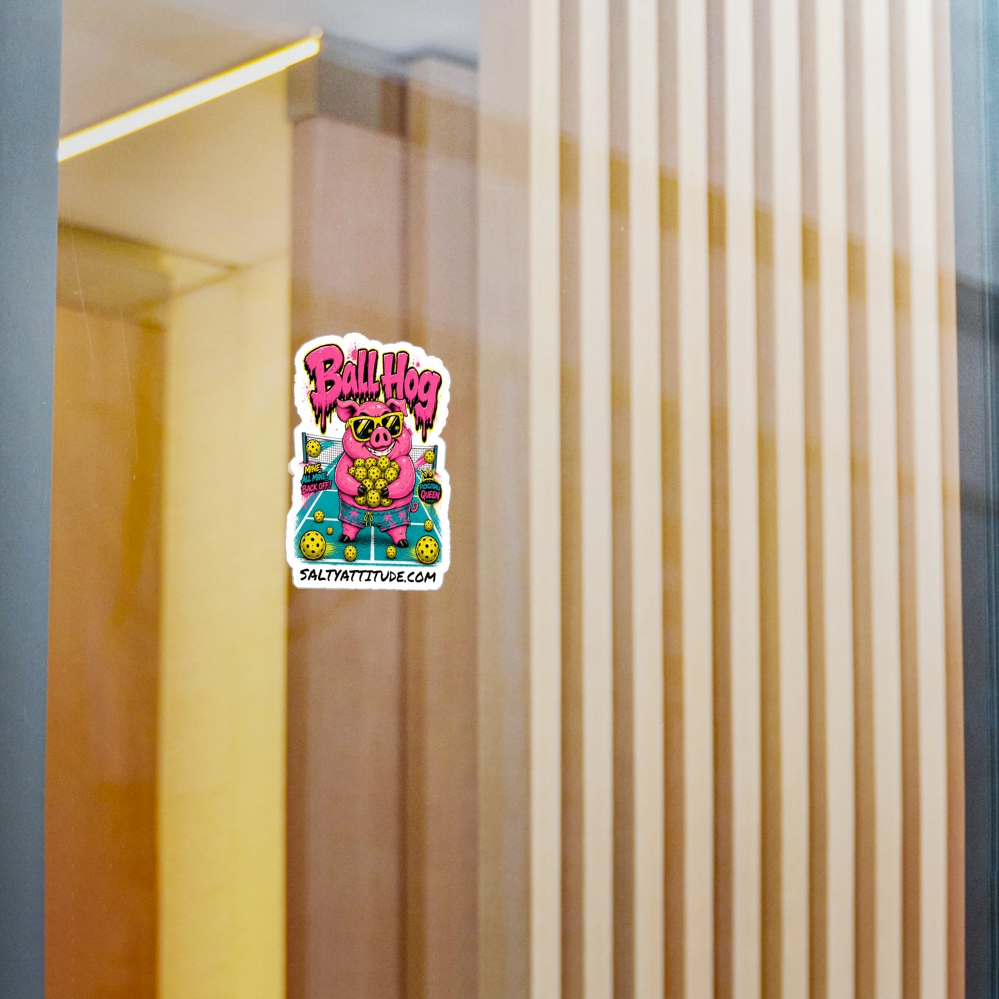 Ball Hog Pickleball Sticker — Kiss-Cut Vinyl Decal (SaltyAttitude.com)