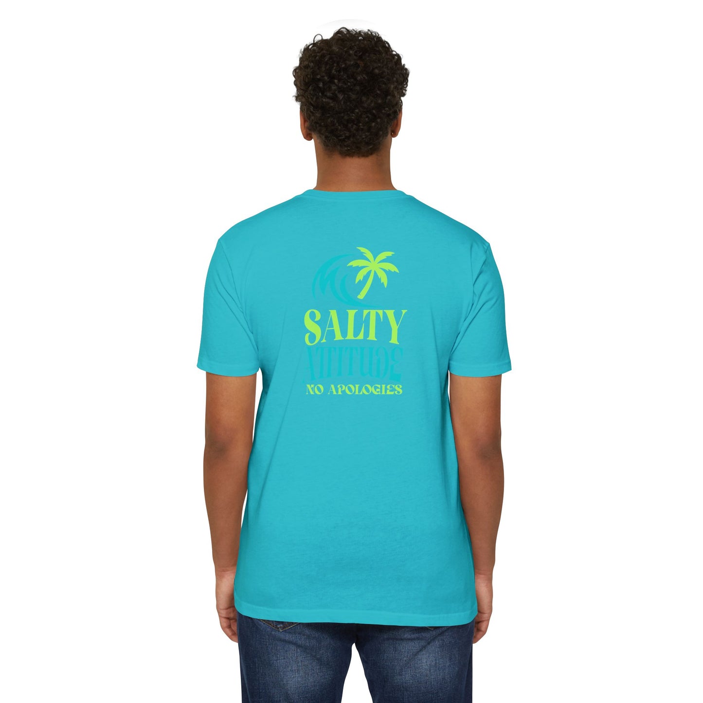 Salty Attitude Beach T-Shirt — Tropical Palm Cocktail Graphic Tee