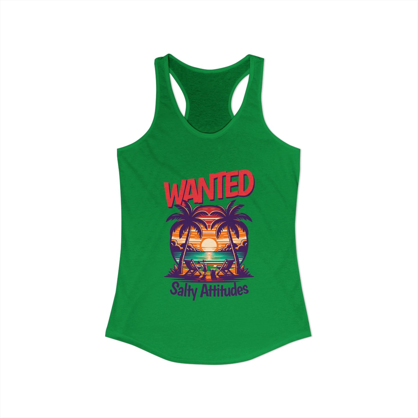 Wanted Salty Attitudes Summer Shirt, Beachwear, Women's Tropical Tank Top