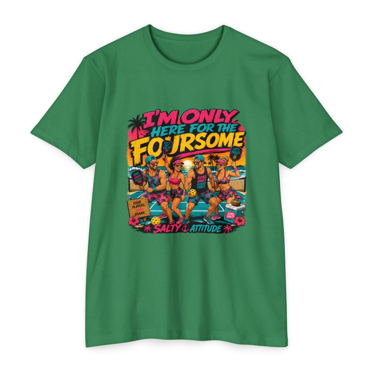 I'm Only Here for the Foursome Beach T-Shirt — Salty Attitude Retro Vacation Tee