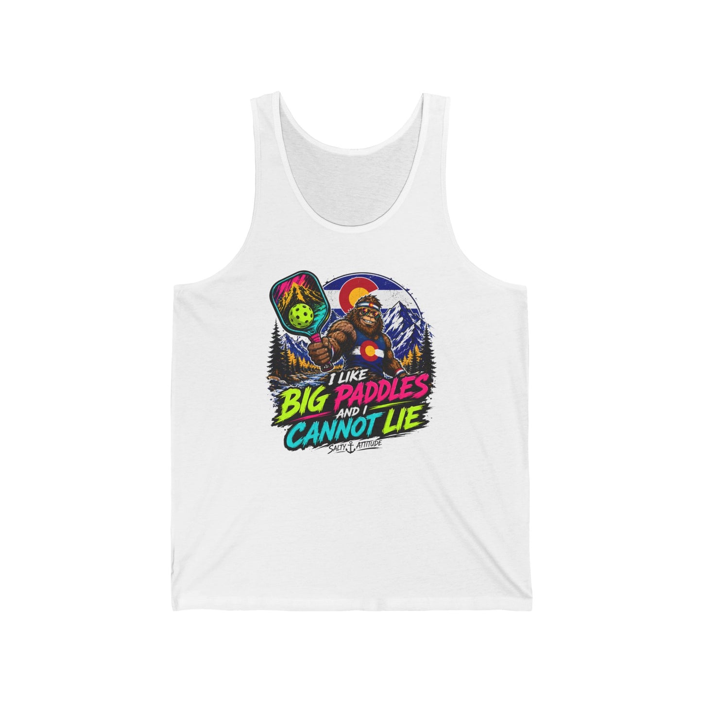Pickleball Tank Top — "I Like Big Paddles and I Cannot Lie" Retro Graphic