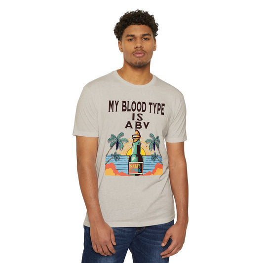 Salty Attitude T-Shirt — "My Blood Type Is ABV" Beach Beer Graphic Tee