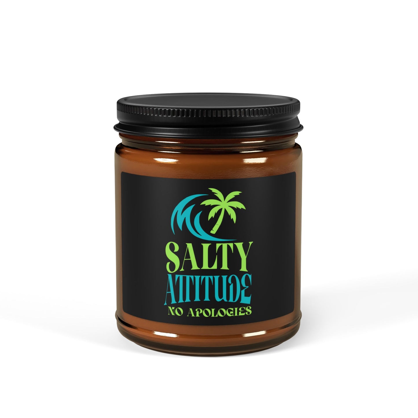 Soy Candle - "Salty Attitude" Amber Jar (Beach Scented, Multi-Size)