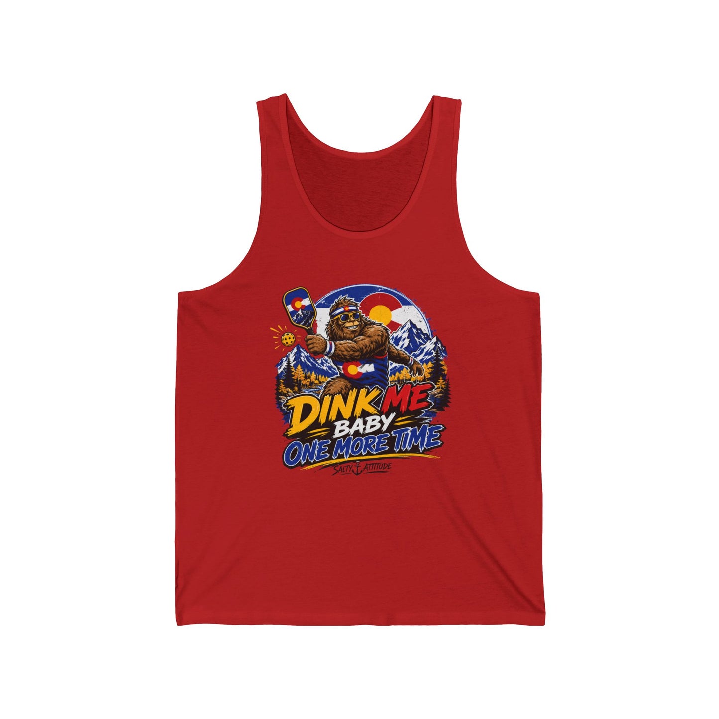 Dink Me Baby Tank Top — Retro Beach Surf Graphic with 'Dink Me Baby One More Time'