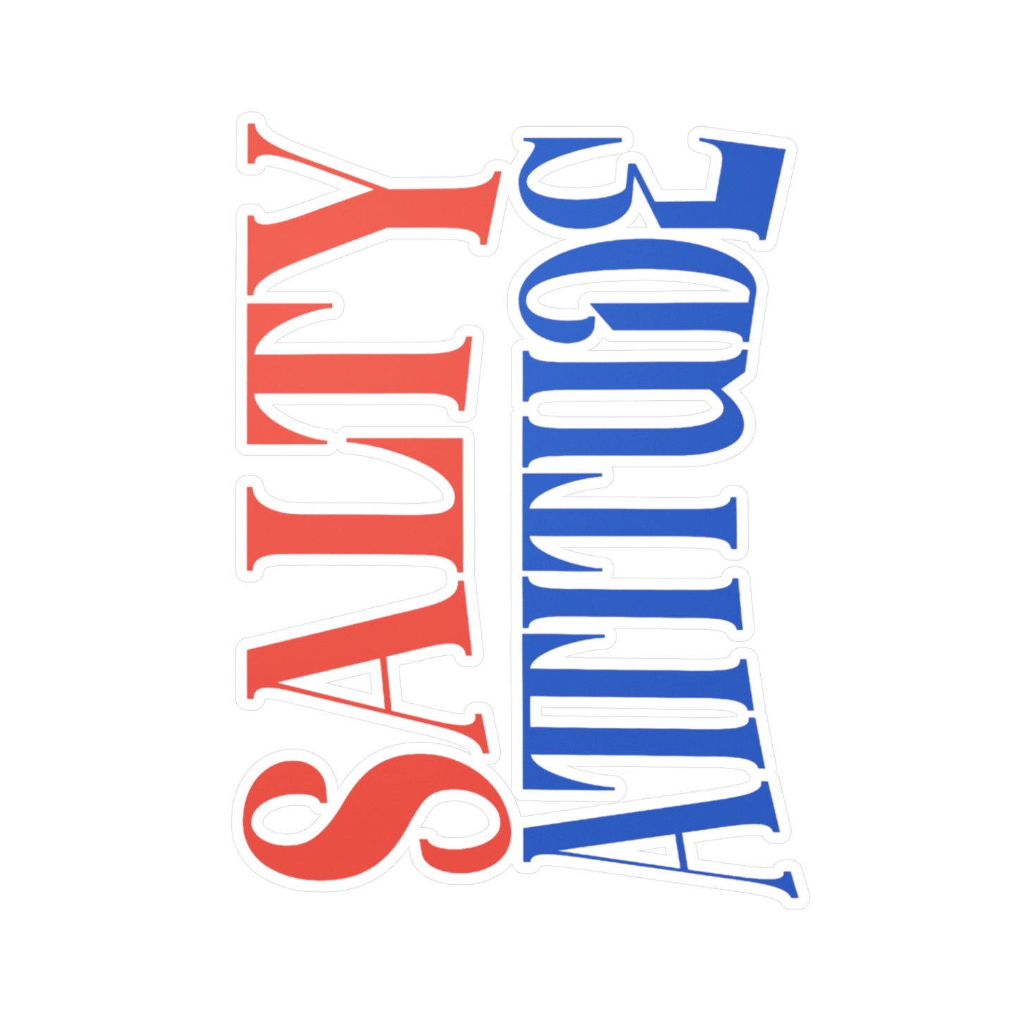 Salty Attitude Vinyl Sticker — Red & Blue Kiss-Cut Decal
