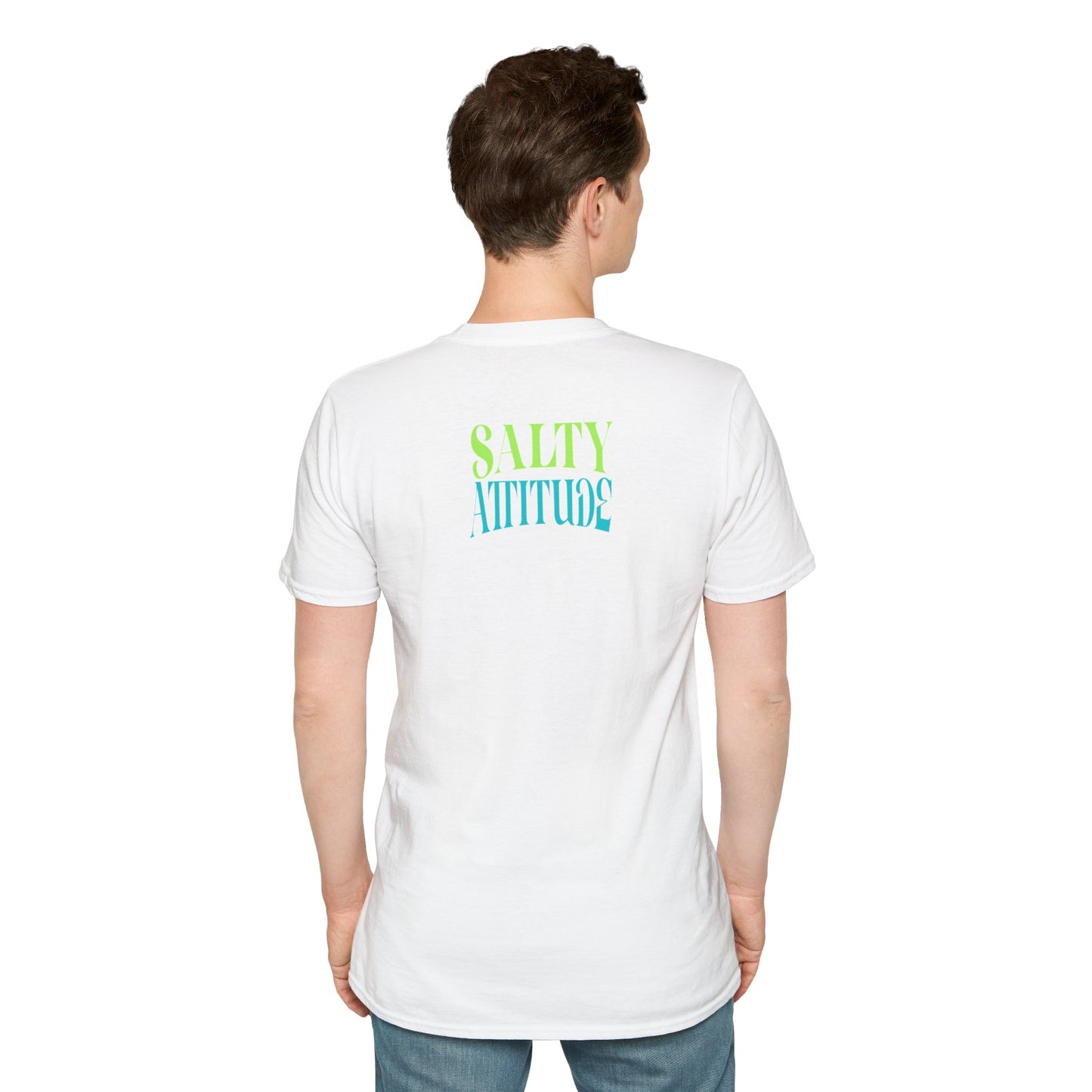 Salty Attitude Beach T-Shirt — Coastal Vacation Shirt with Sunglasses & Palm Icons