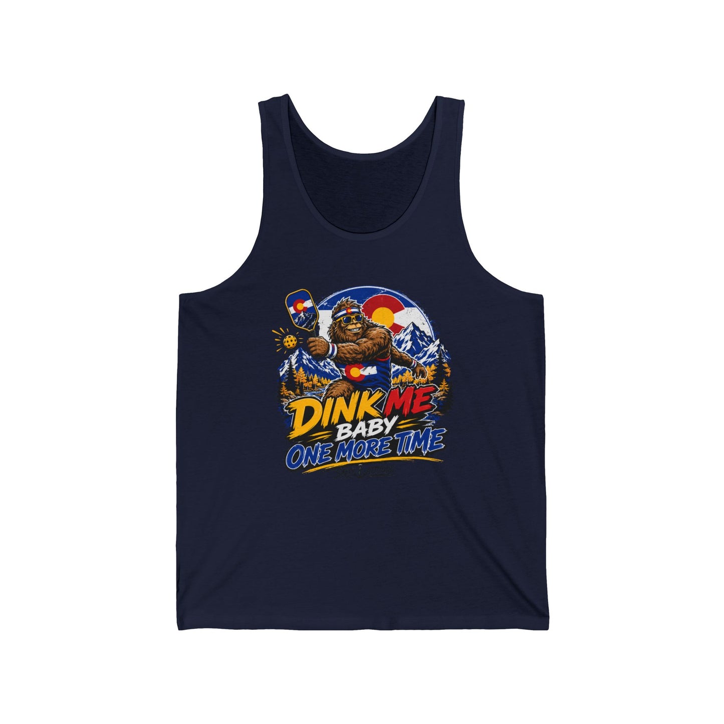 Dink Me Baby Tank Top — Retro Beach Surf Graphic with 'Dink Me Baby One More Time'