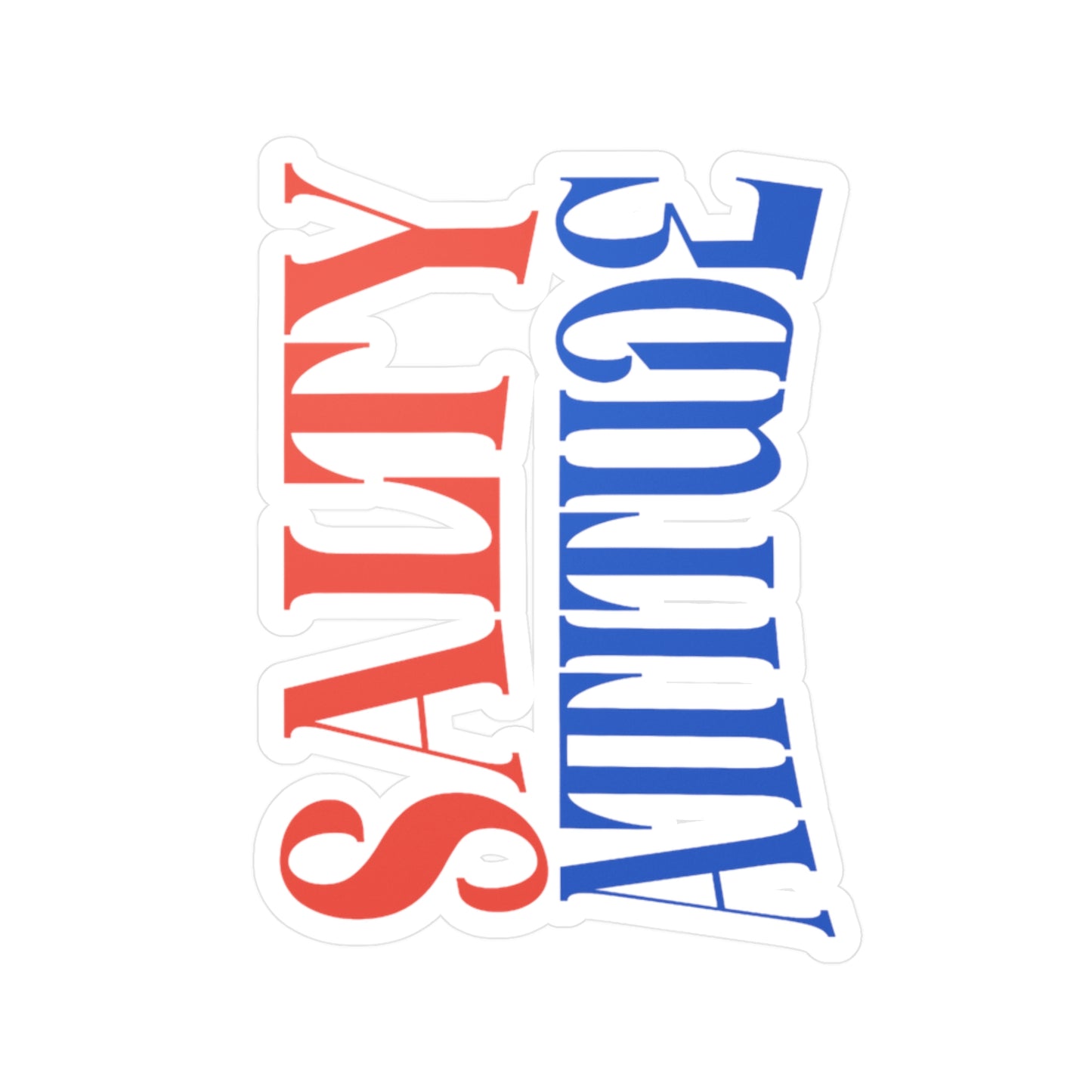 Salty Attitude Vinyl Sticker — Red & Blue Kiss-Cut Decal