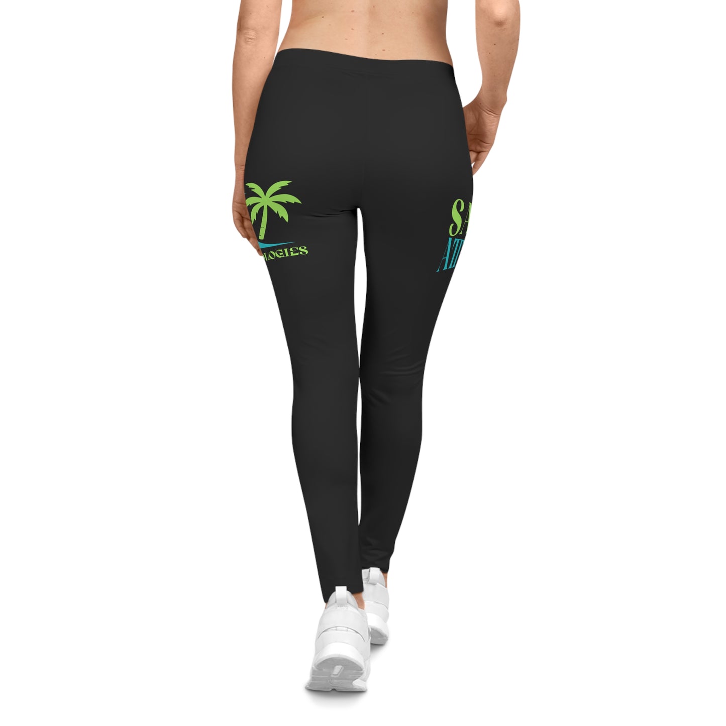Salty Attitude Leggings | Palm Tree Beach Graphic Leggings
