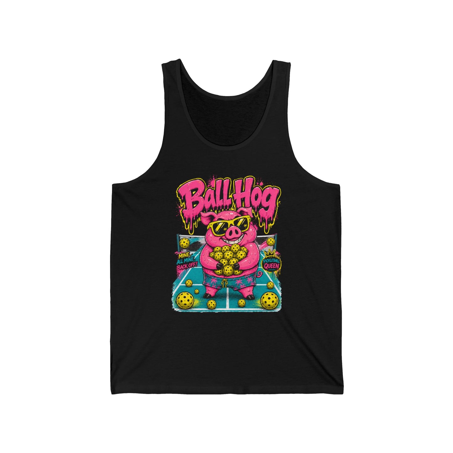 Ball Hog Pig Graphic Tank Top — Retro Arcade Sports Tee