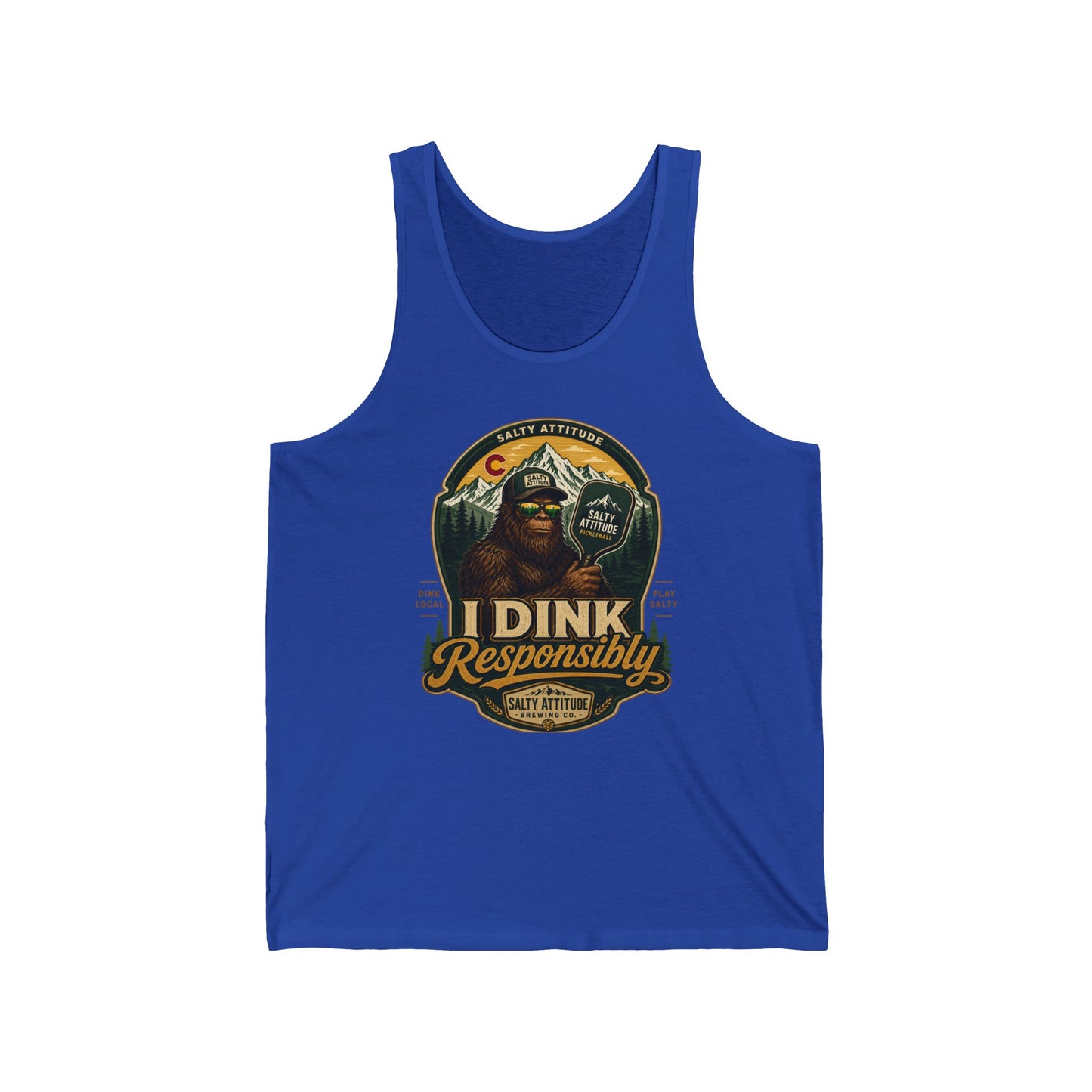 I Dink Responsibly Tank Top — Funny Pickleball Graphic Tank (Salty Athlete)