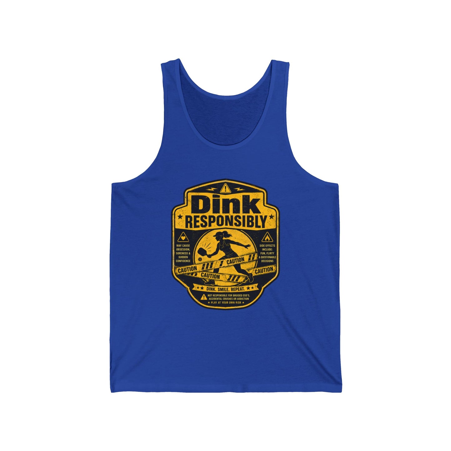 Dink Responsibly Pickleball Tank Top – 'Salty' Back Logo, Casual Sportswear