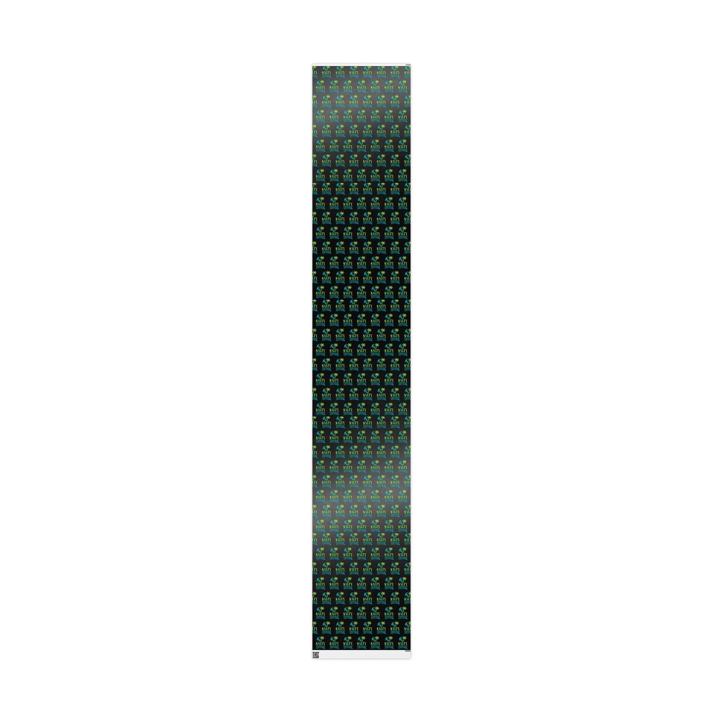 Wrapping Paper — Neon Retro Skate Pattern on Black (Holiday Gift Wrap)