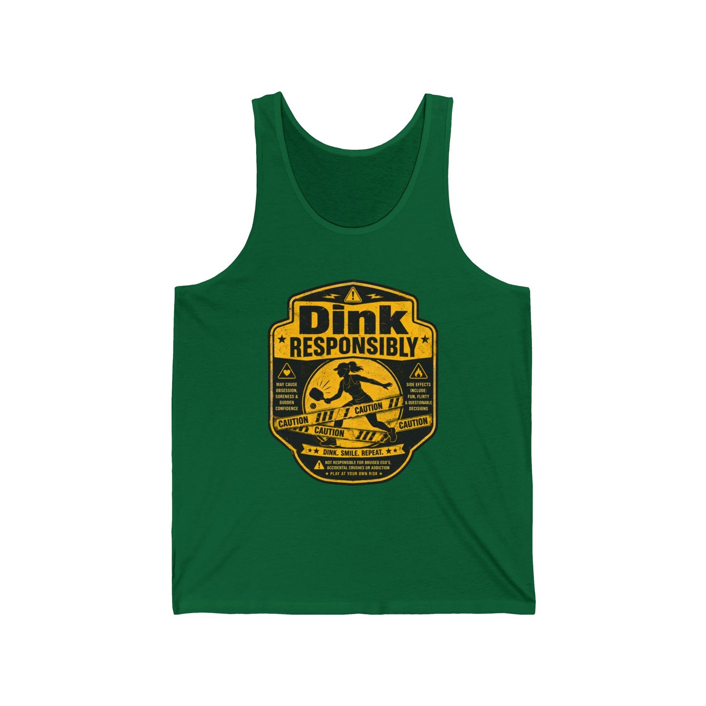 Dink Responsibly Pickleball Tank Top – 'Salty' Back Logo, Casual Sportswear