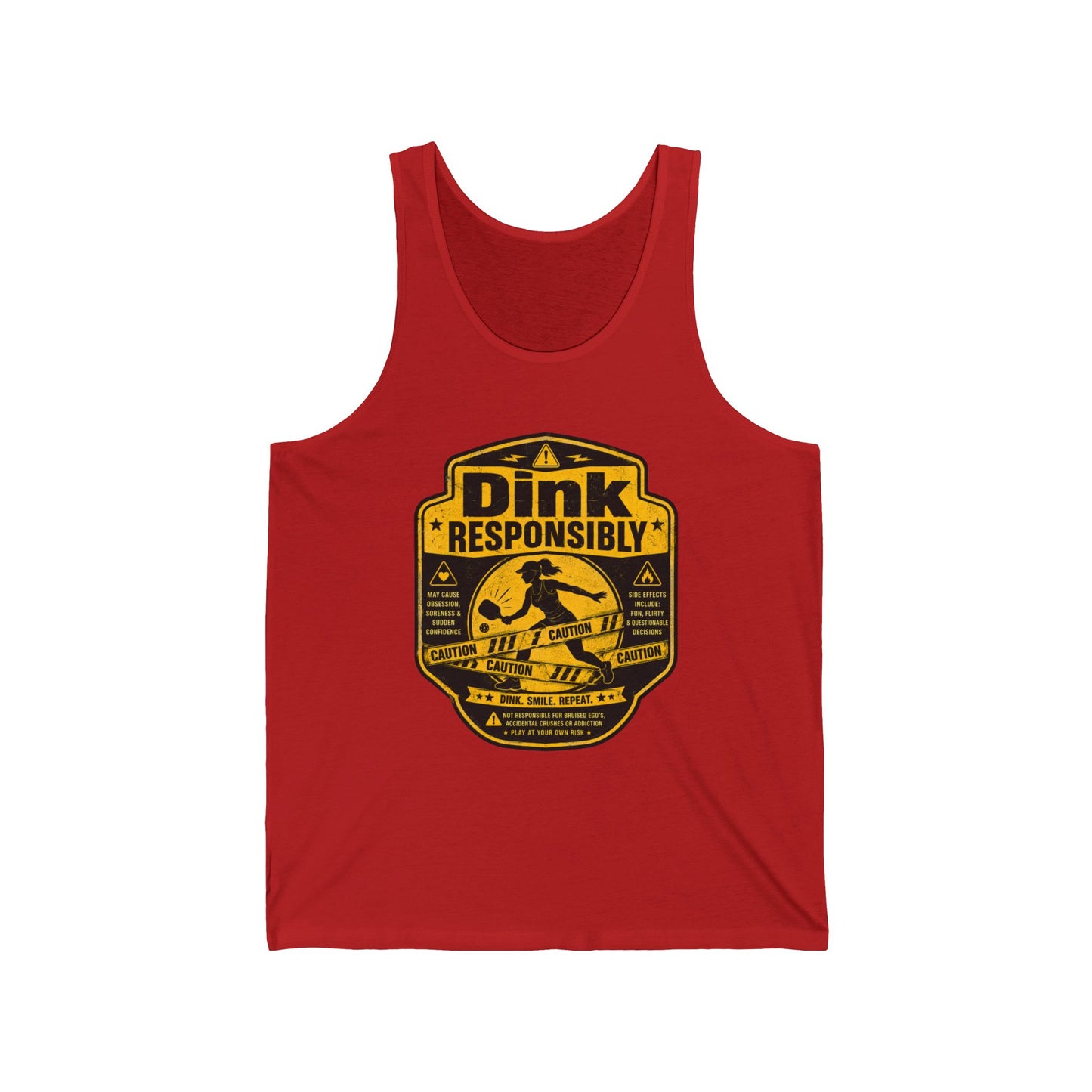 Dink Responsibly Pickleball Tank Top – 'Salty' Back Logo, Casual Sportswear
