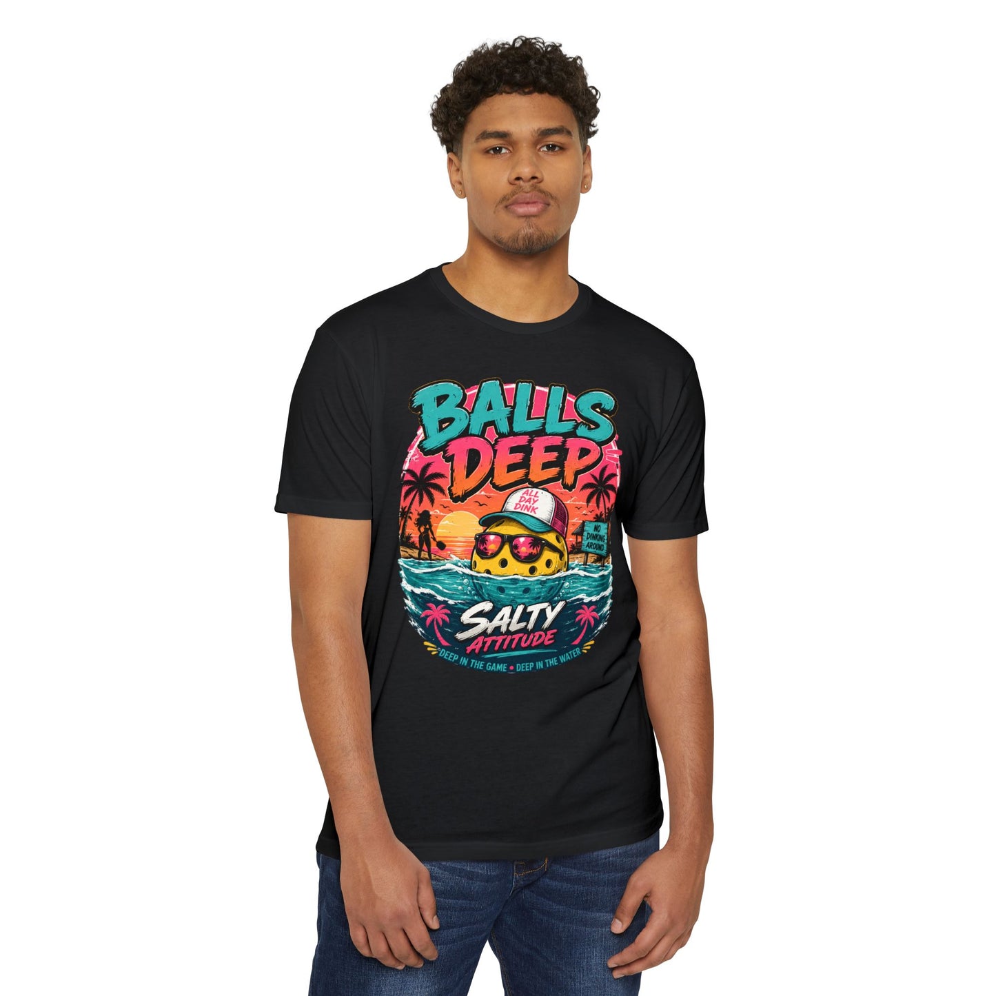 Beach  T-Shirt — "Balls Deep" Salty Attitude Summer Tee