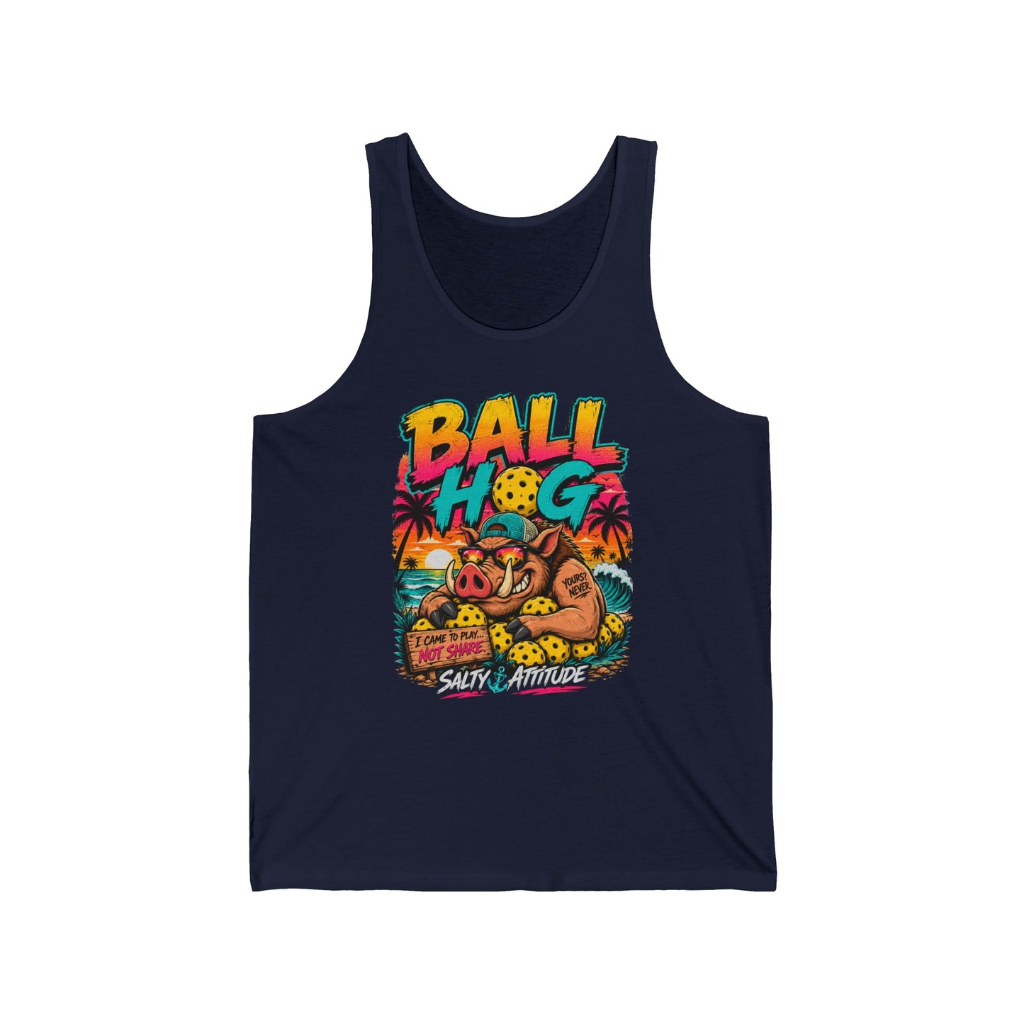 Ball Hog Beach Tank — Retro Surf Volleyball Graphic Tank Top