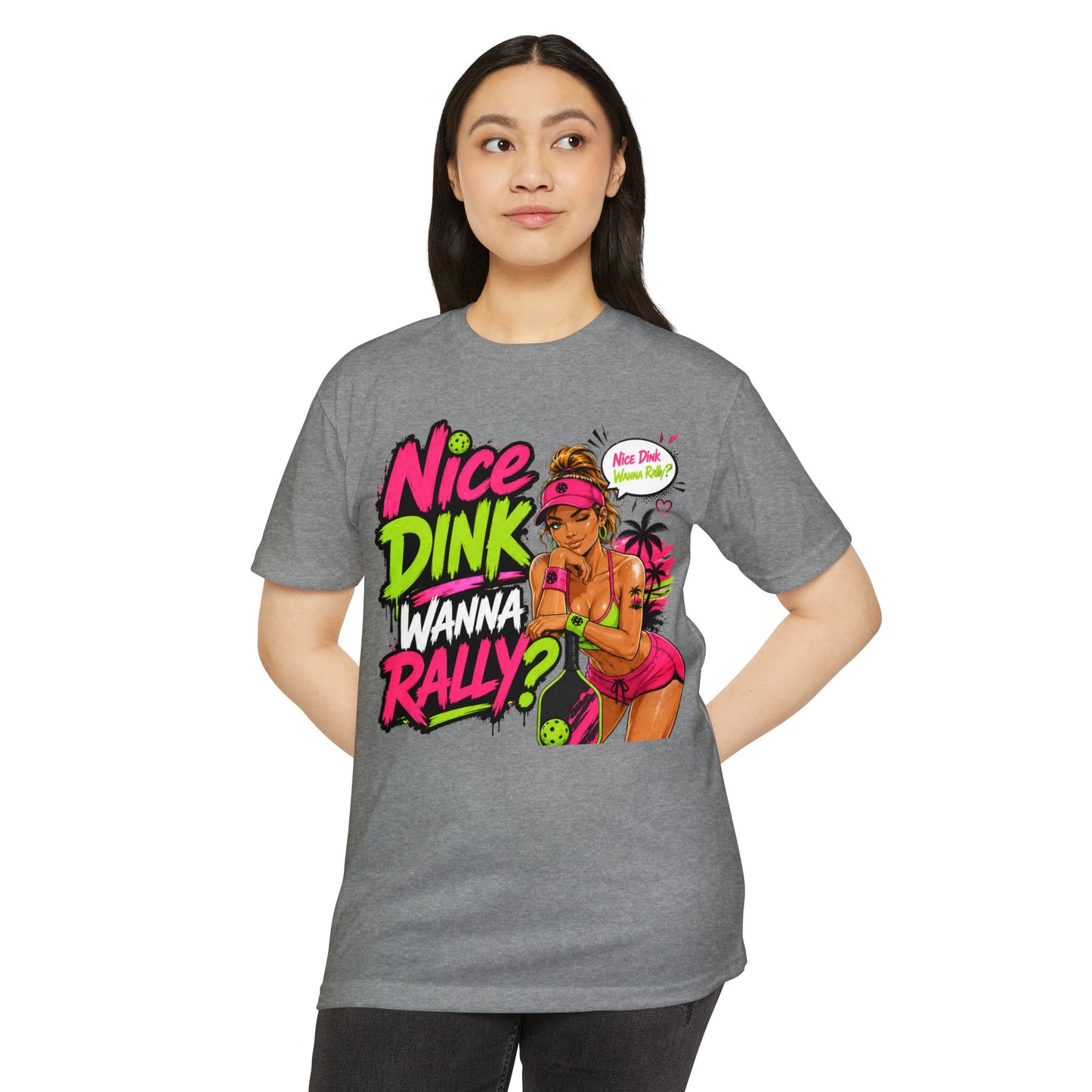 Beach Volleyball Tee — "Nice Dink Wanna Rally?" Graphic T‑Shirt (Salty Attitude)