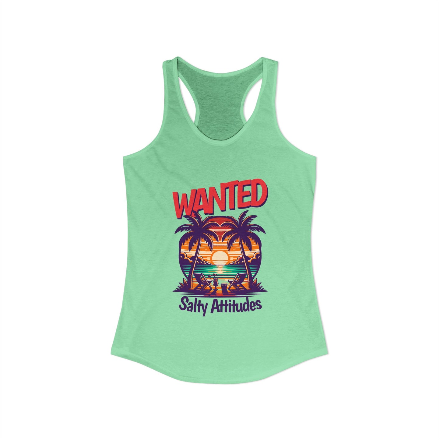 Wanted Salty Attitudes Summer Shirt, Beachwear, Women's Tropical Tank Top