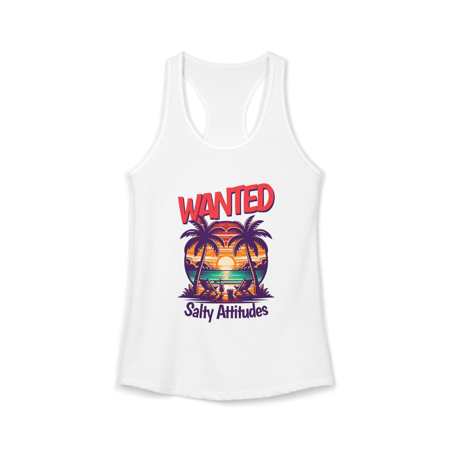 Wanted Salty Attitudes Summer Shirt, Beachwear, Women's Tropical Tank Top