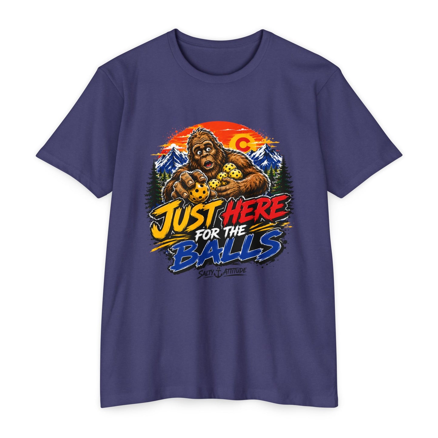 Just Here for the Balls T-Shirt — Funny Salty Attitude Sports Pickleball Tee