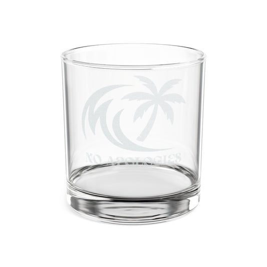 Tropical Whiskey Glass, Engraved Drinkware, Beach Vibes, No Apologies Gift,