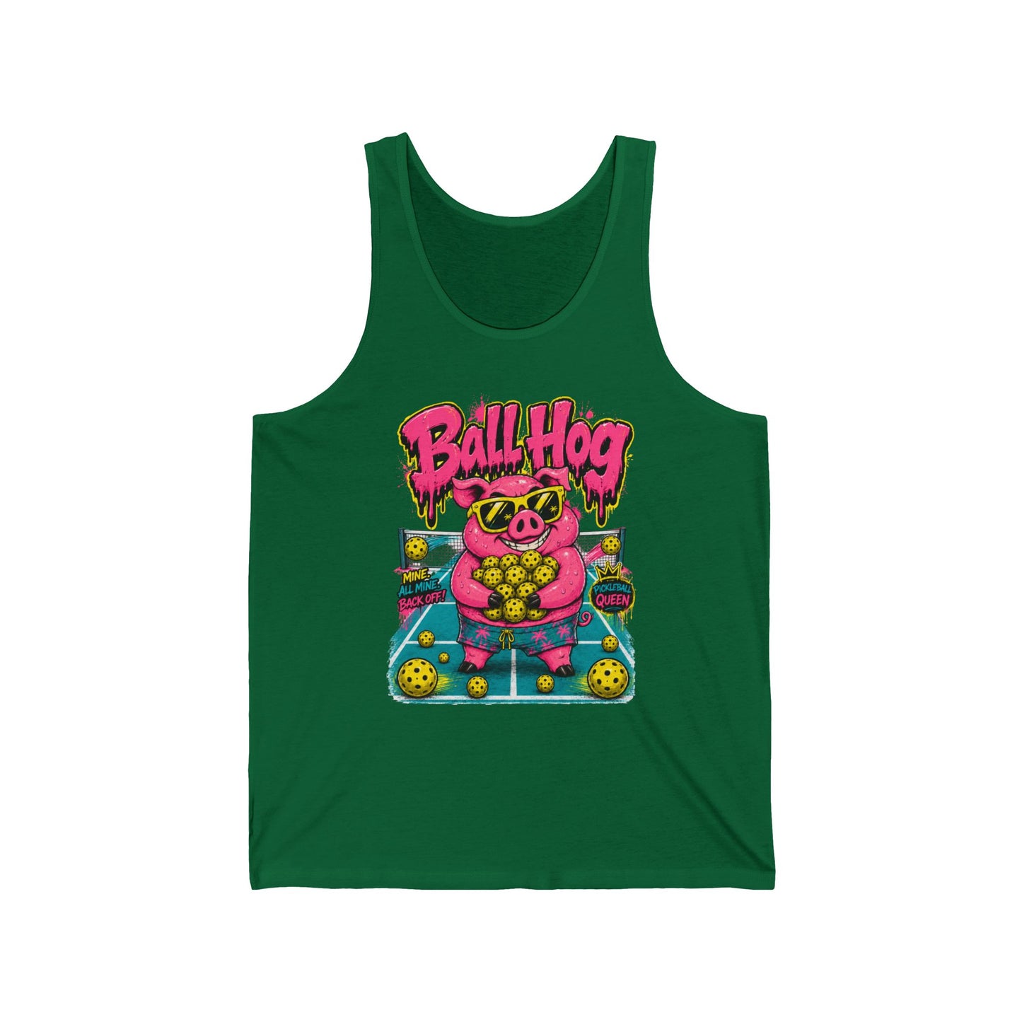 Ball Hog Pig Graphic Tank Top — Retro Arcade Sports Tee